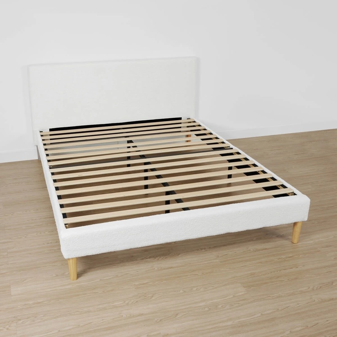 3 Queen Bed Boucle Bed Frame, 3 of 7
