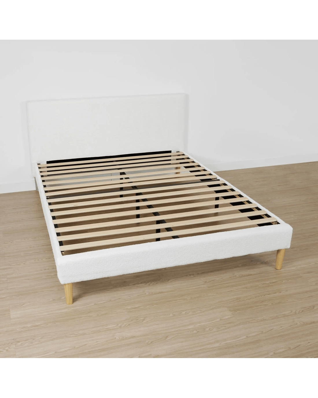 3 Queen Bed Boucle Bed Frame, 3 of 7