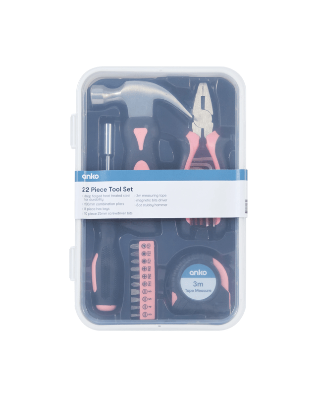 22 Piece Tool Set - Black and 