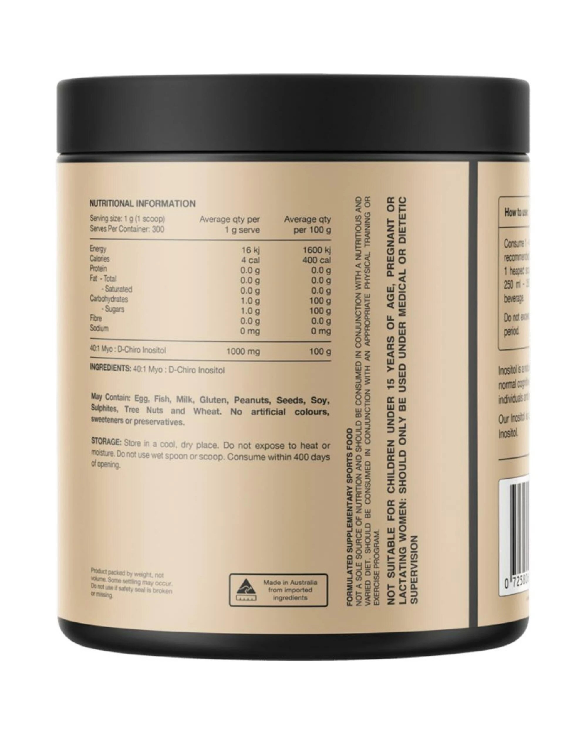 3 Switch Nutrition Inositol 40:1 MYO : D-Chiro Inositol 300g, 3 of 4
