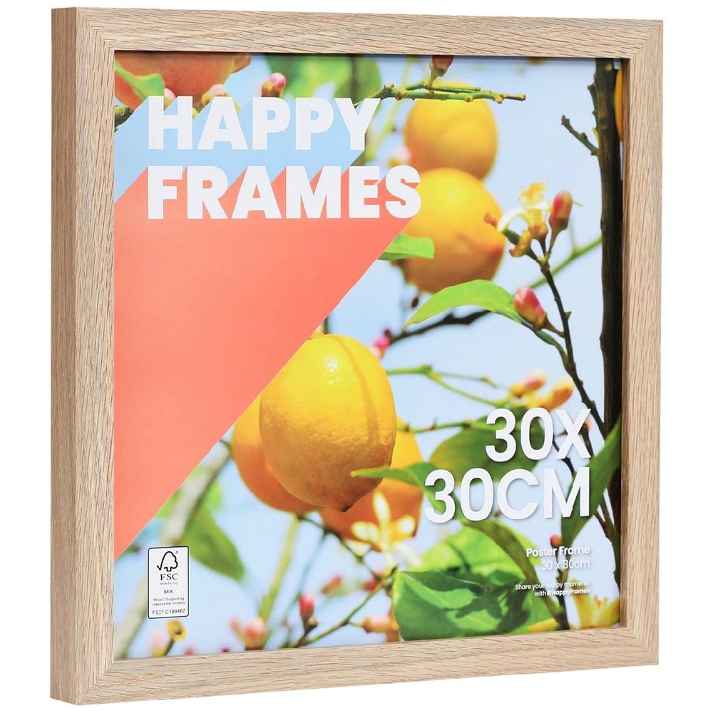 2 Happy Frames 30 x 30CM Poster Frame Oak, 2 of 3