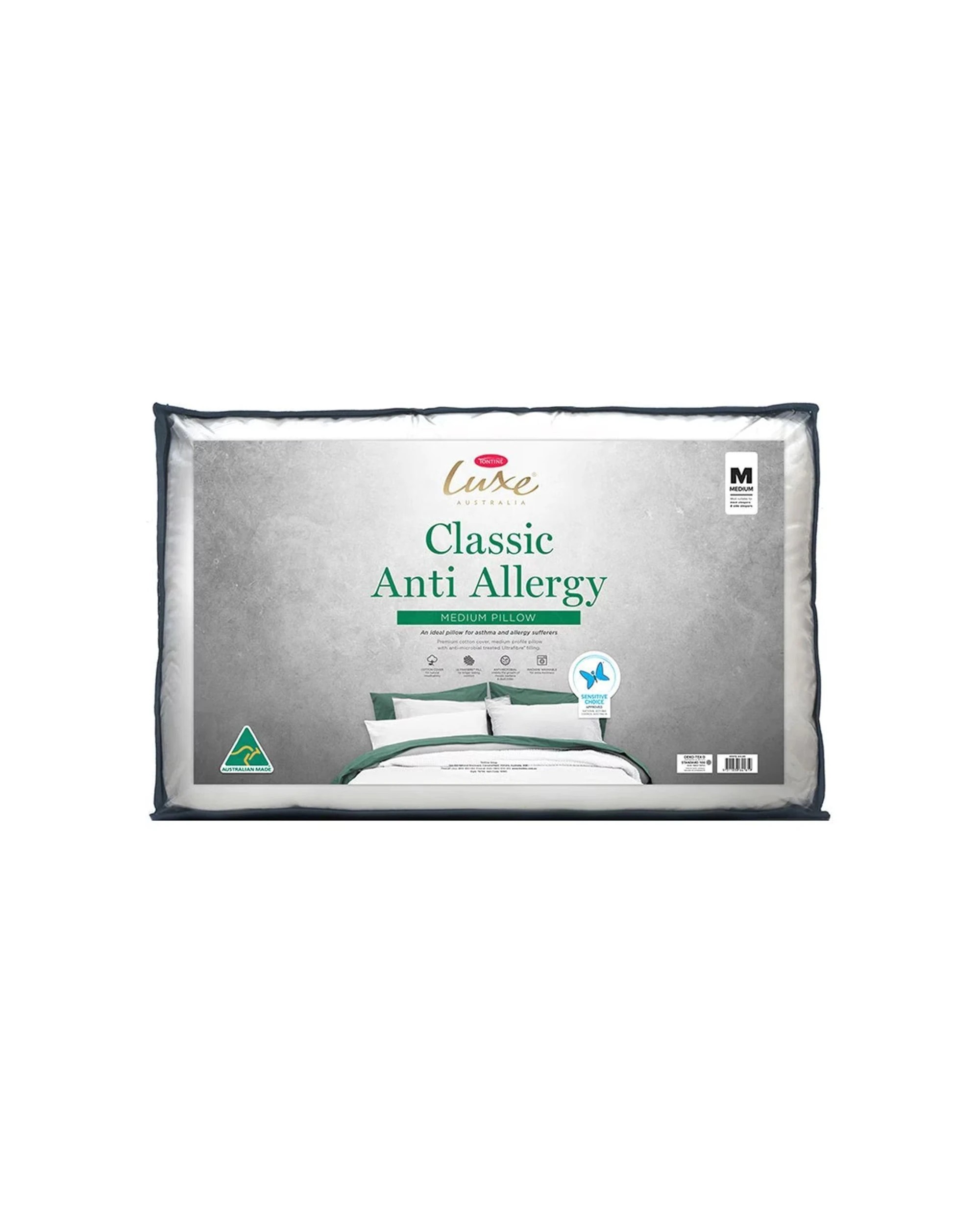 1 Tontine Luxe Classic Anti Allergy Medium Pillow - White, 1 of 1