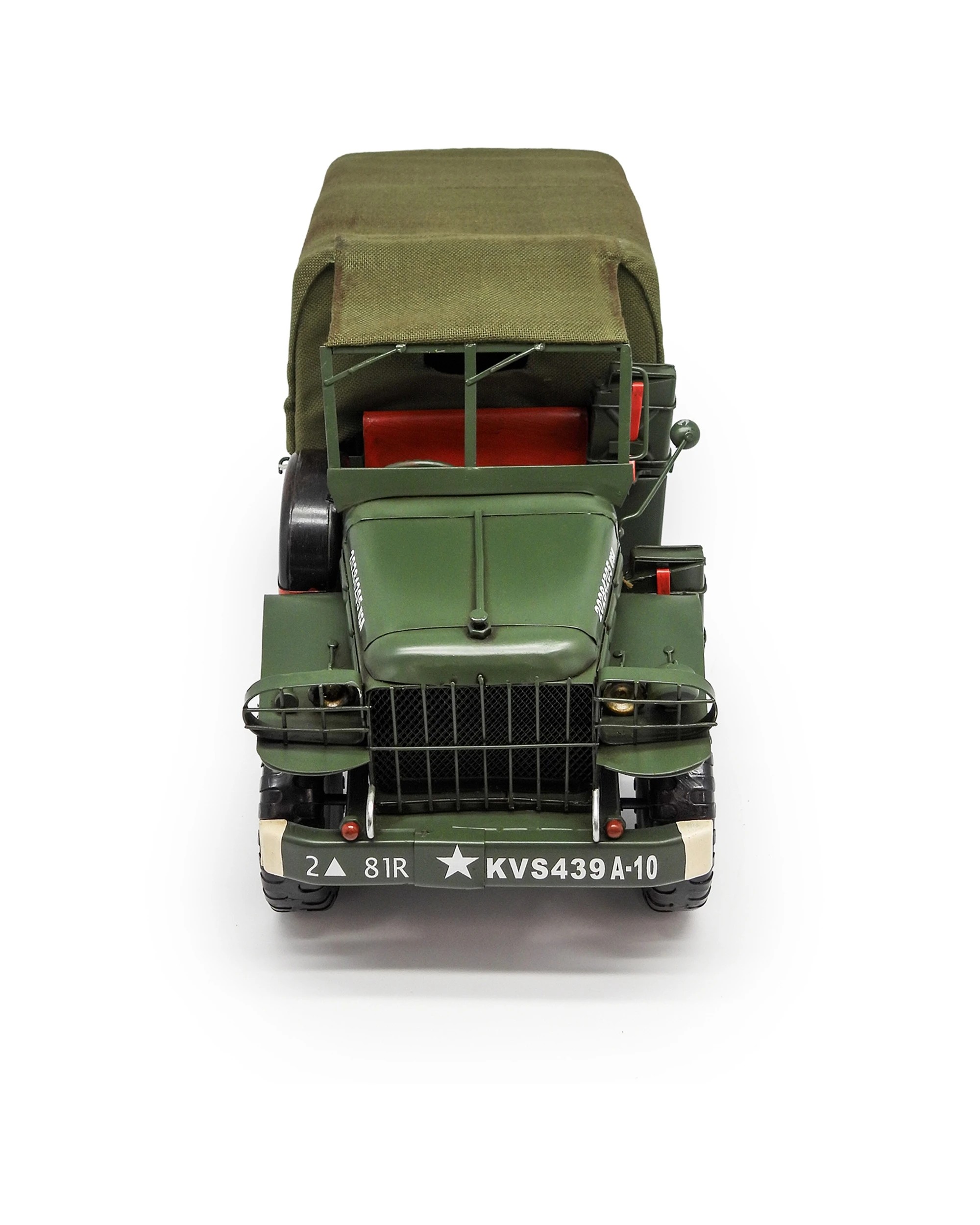 3 Boyle Metal Ornament Figurine Army Jeep Truck 34cm - Green, 3 of 6