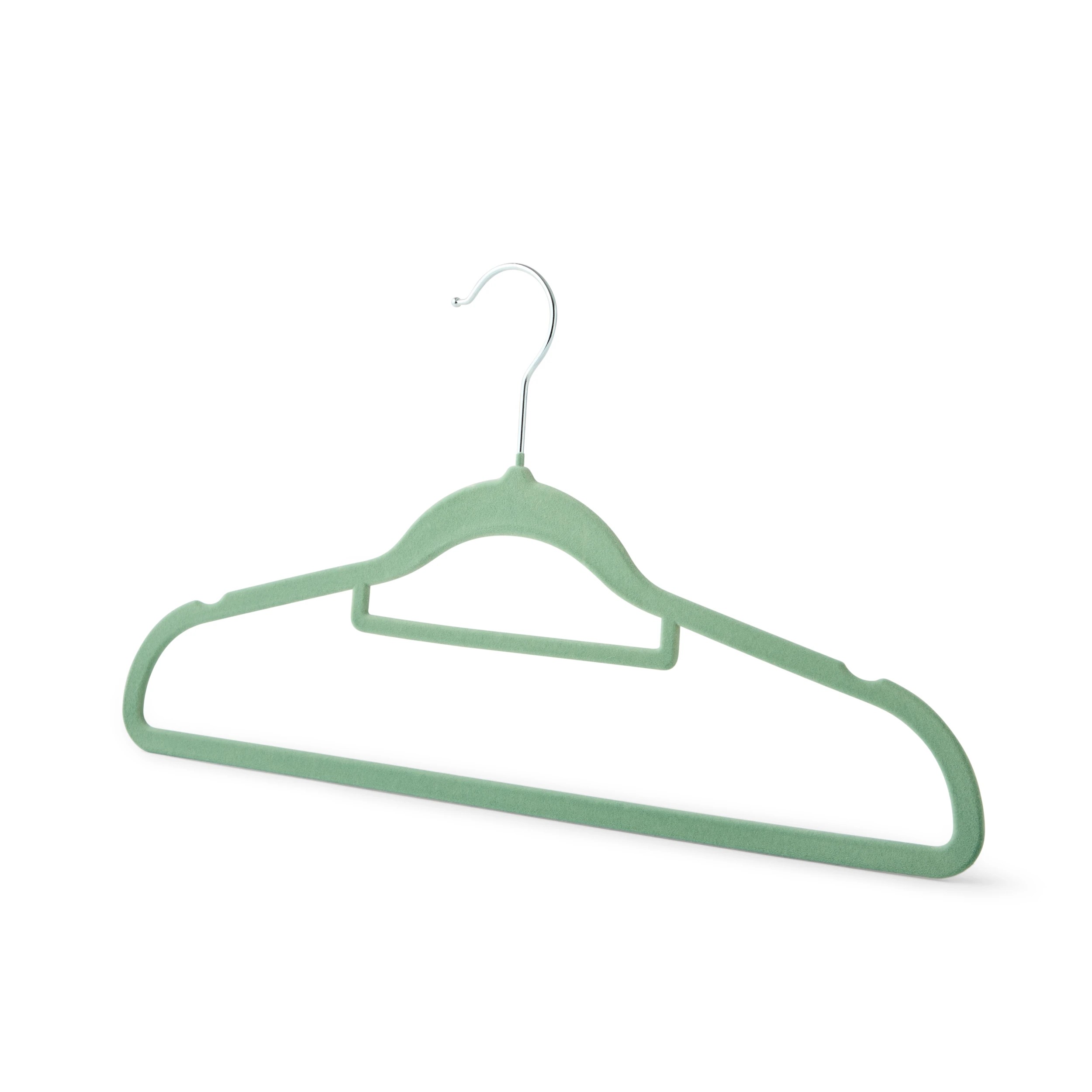 3 30 Pack Flocked Hangers - Green, 3 of 8