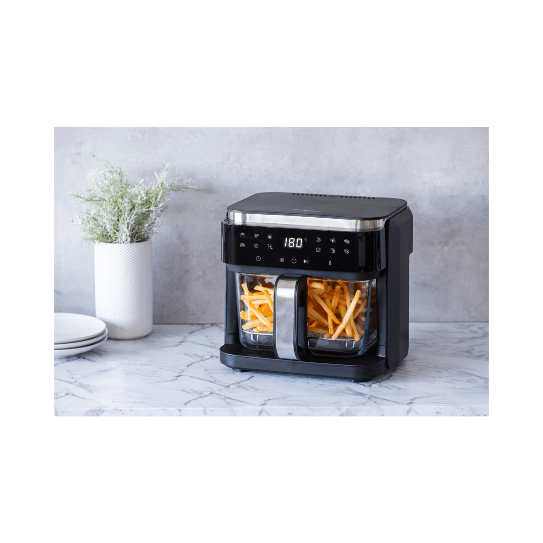 7 Healthy Choice 1200-1400W 6L Touch Controlled Digital Air Fryer with Glass Basket, 7 of 9