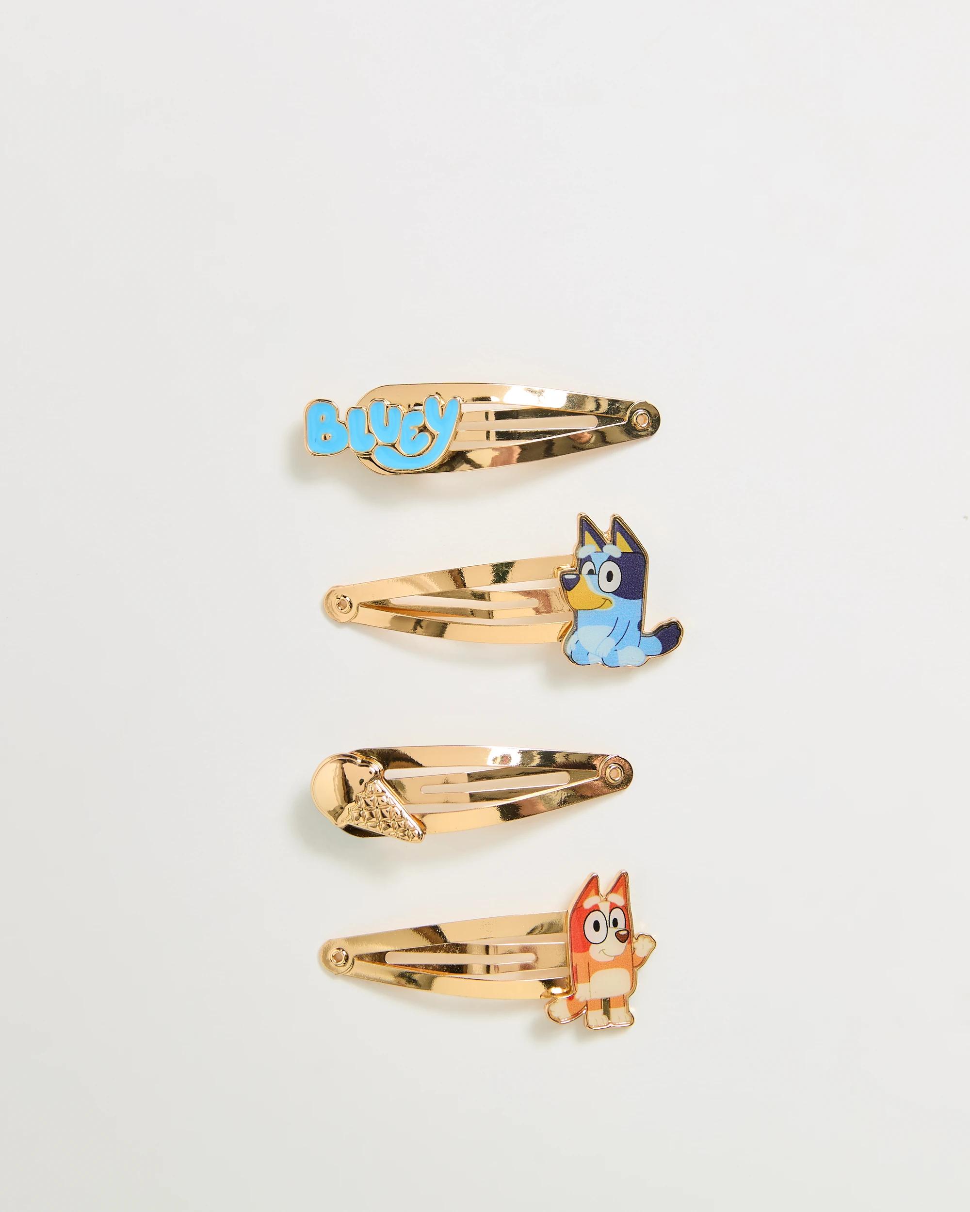 1 Licensed Bluey & Bingo 4 Pack Snap Clips GOLD-TONE, 1 of 3