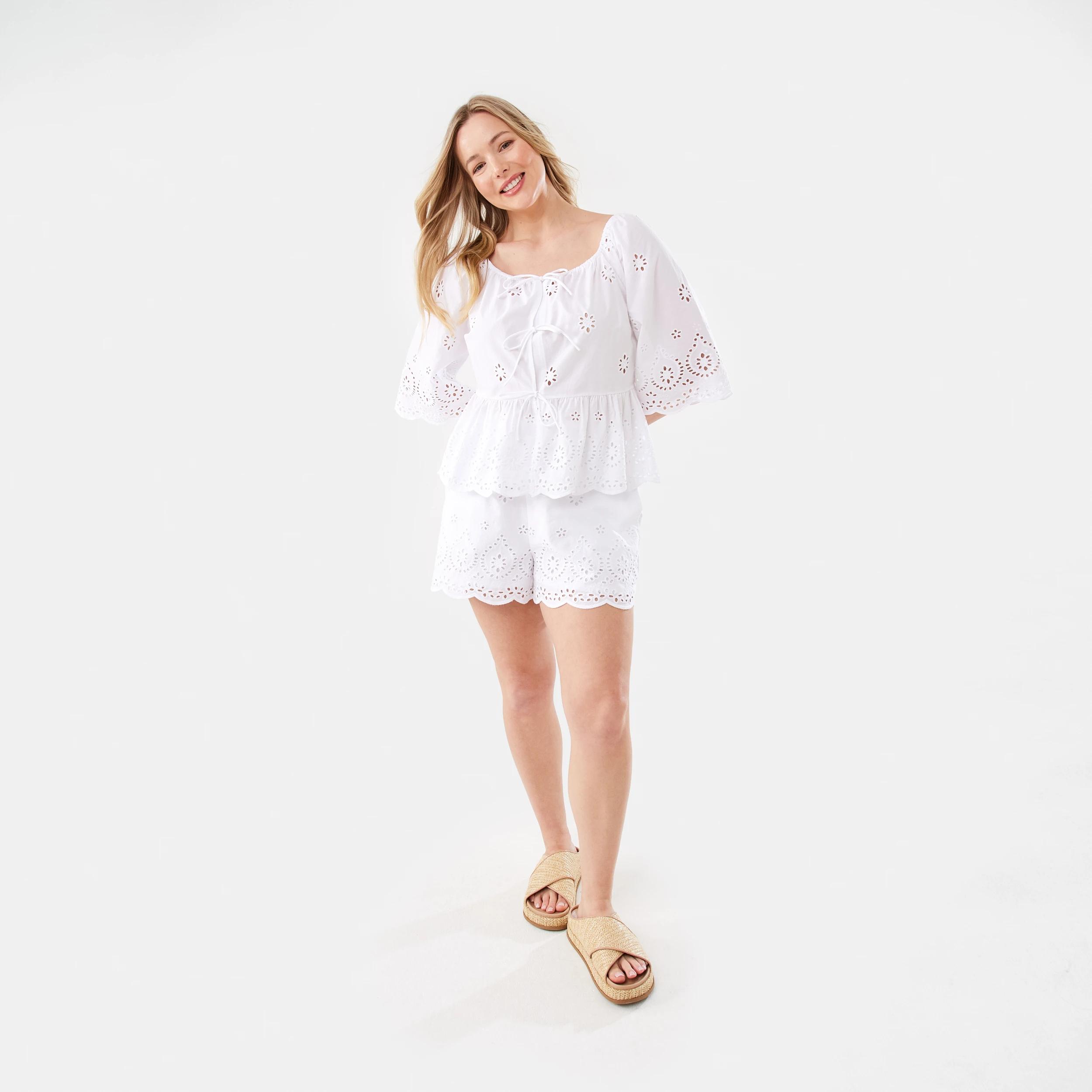 3 Broderie Shorts White, 3 of 8