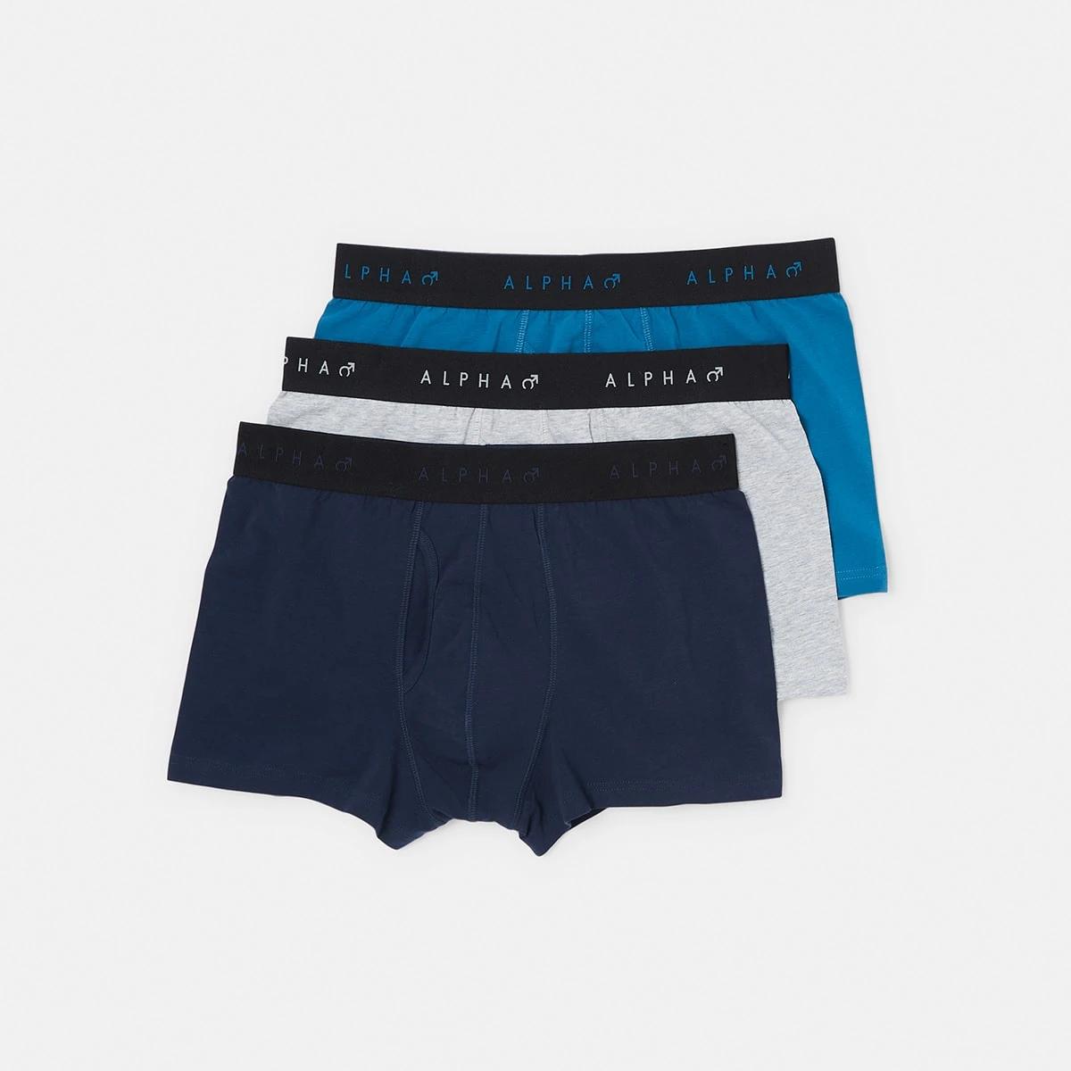 1 3 Pack Fly Front Plain Trunks Blues, 1 of 8