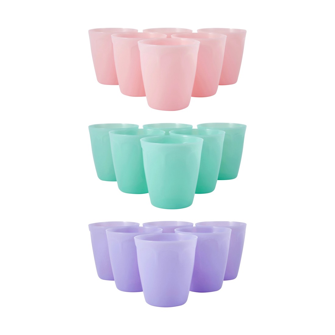 1 6 Piece Reusable Pastel Coloured Cups - Assorted, 1 of 4