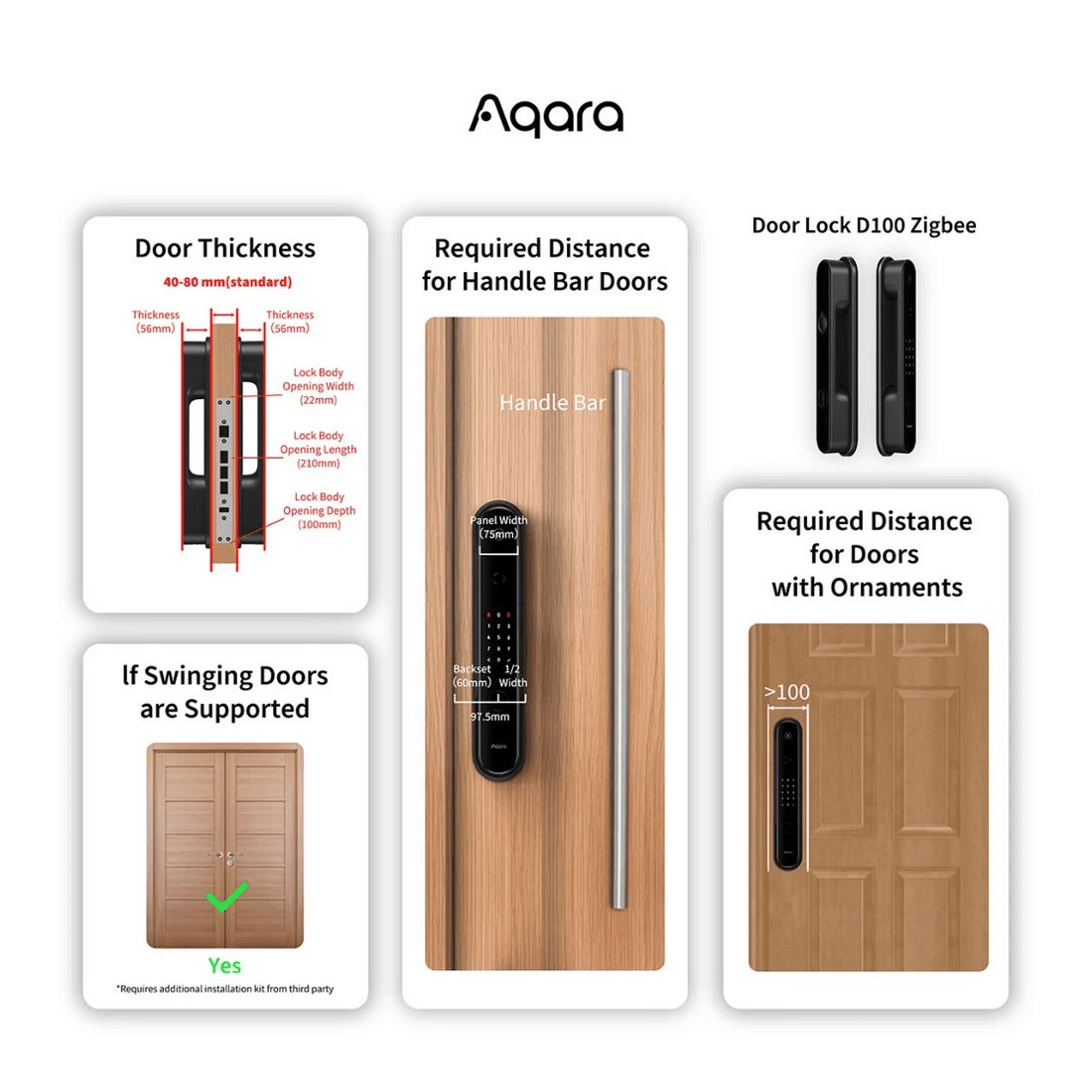 3 Aqara Smart Door Lock D100, 3 of 6