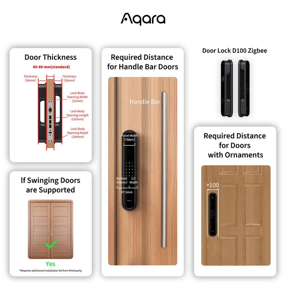 3 Aqara Smart Door Lock D100, 3 of 6