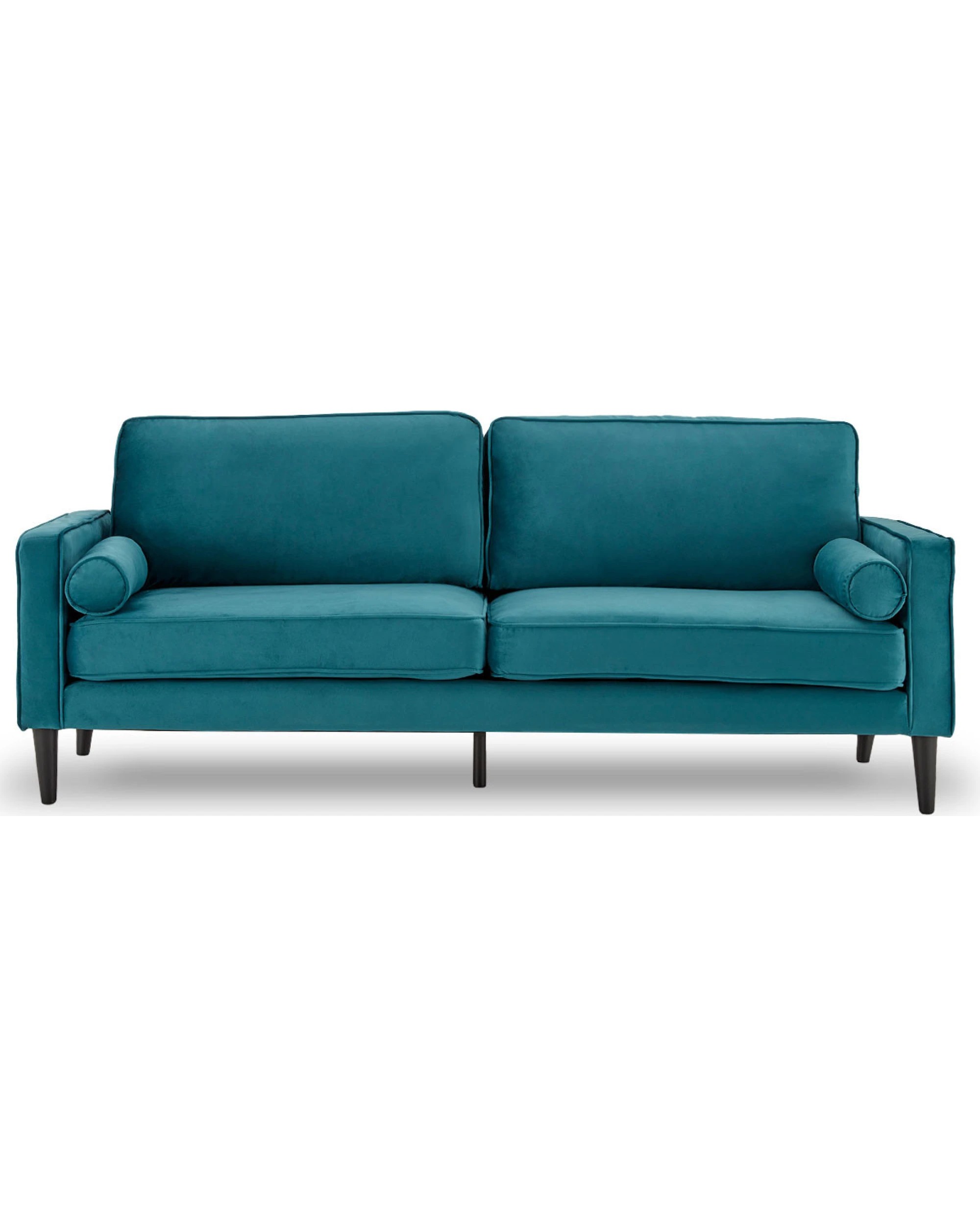 1 Sarantino Faux Velvet Sofa Bed Couch Furniture Lounge Suite Seat Blue, 1 of 10