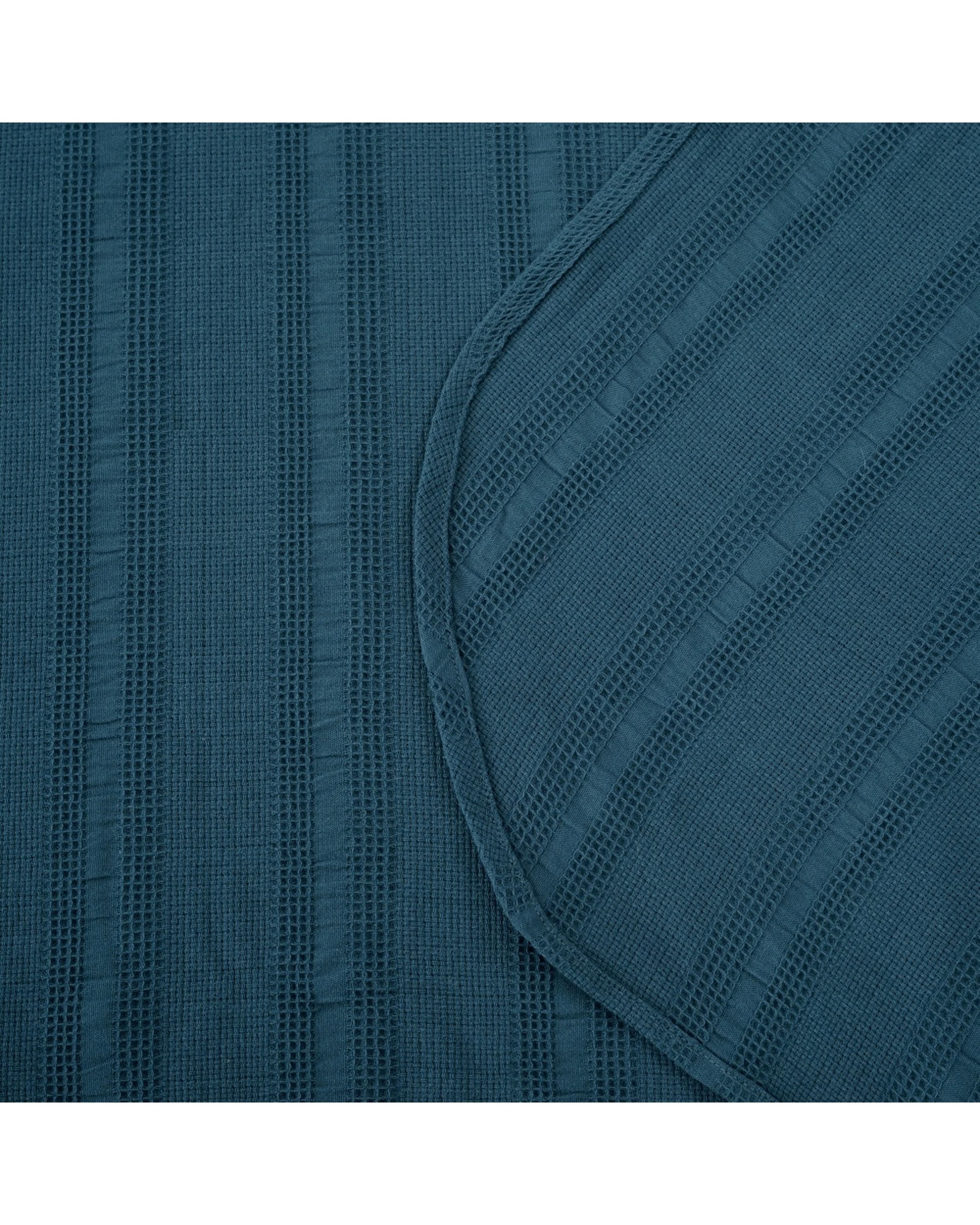 5 Bianca Ashcombe Yarn Dyed Cotton Waffle Bedspread Set - Queen Bed - Blue, 5 of 5