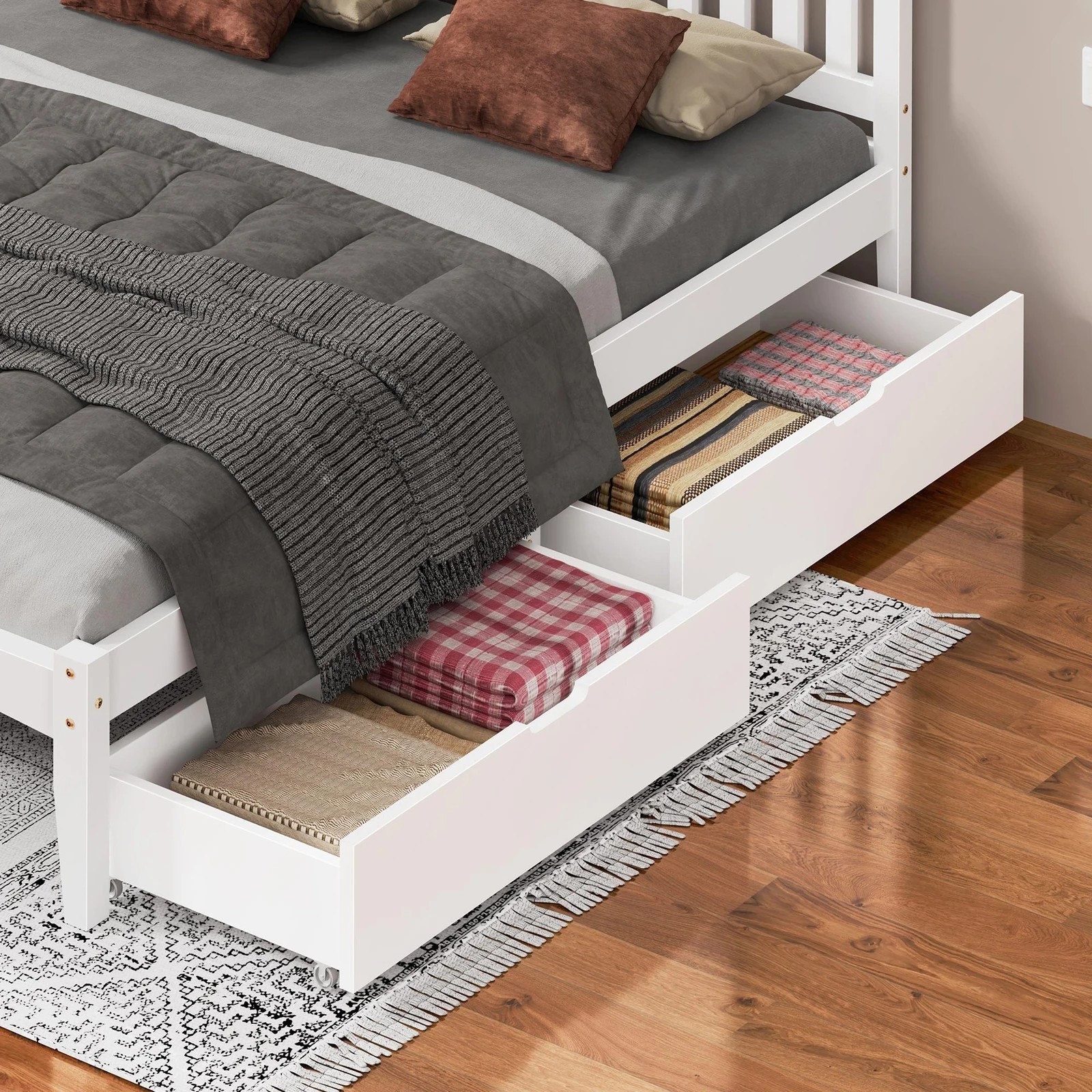 7 Alfordson Bed Frame Wooden Timber Double Size Mattress Base Platform Elgin - White, 7 of 10