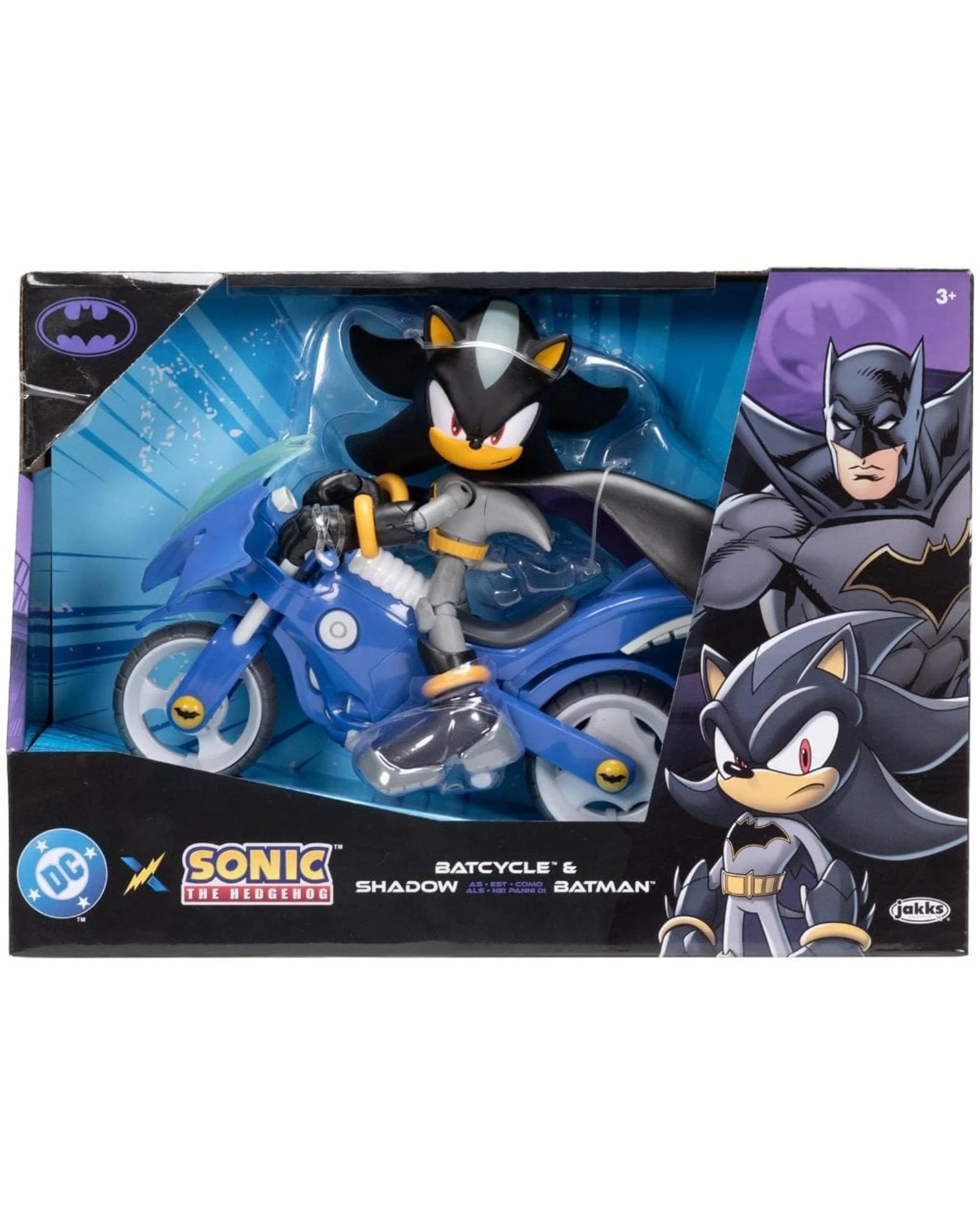1 Sonic The Hedgehog X DC Shadow as Batman 5 inch Figure with Batcycle, 1 of 8