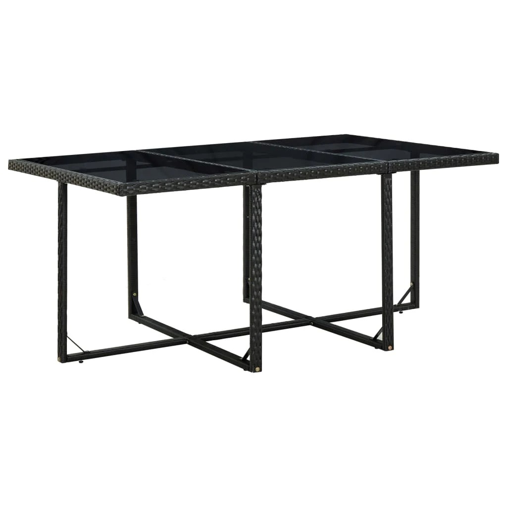 4 vidaXL 11 Piece Outdoor Dining Set With Cushions Poly Rattan - Black, 4 of 8