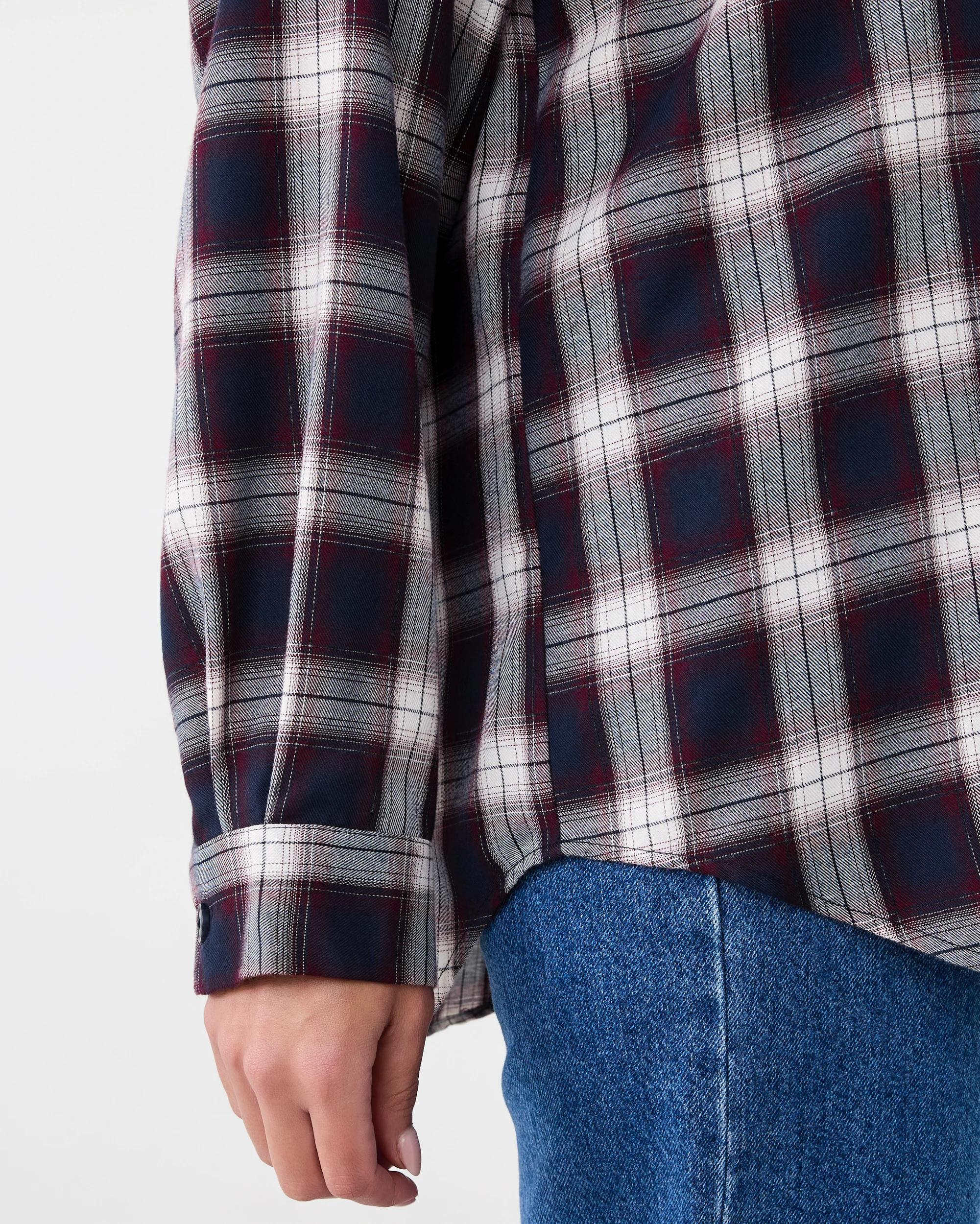 8 Long Sleeve Brushed Check Shirt Check Navy, 8 of 8