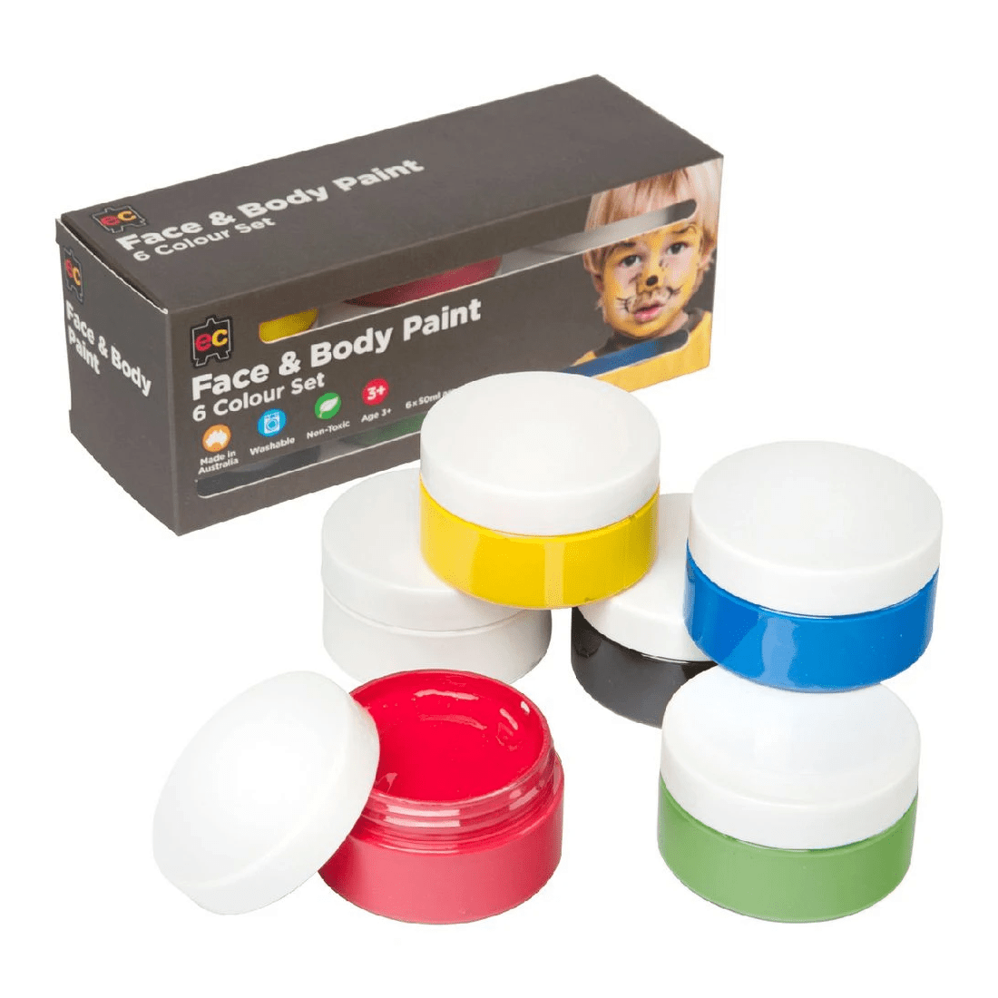 1 Educational Colours Face And Body Paint 50 mL 6 Pack, 1 of 1