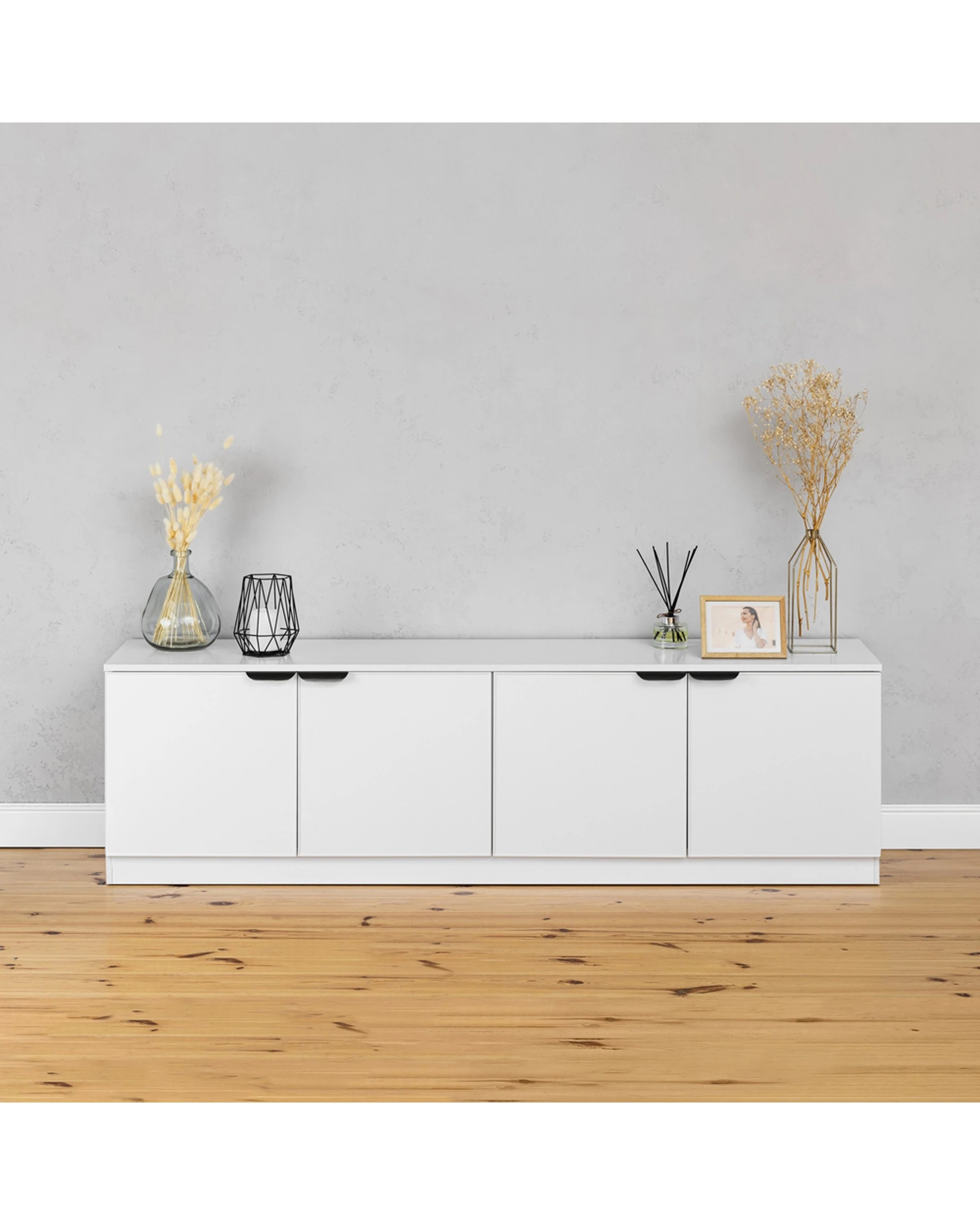 2 European Cabinetry Bucharest Slim Panel TV Unit Pull Handle - White, 2 of 4