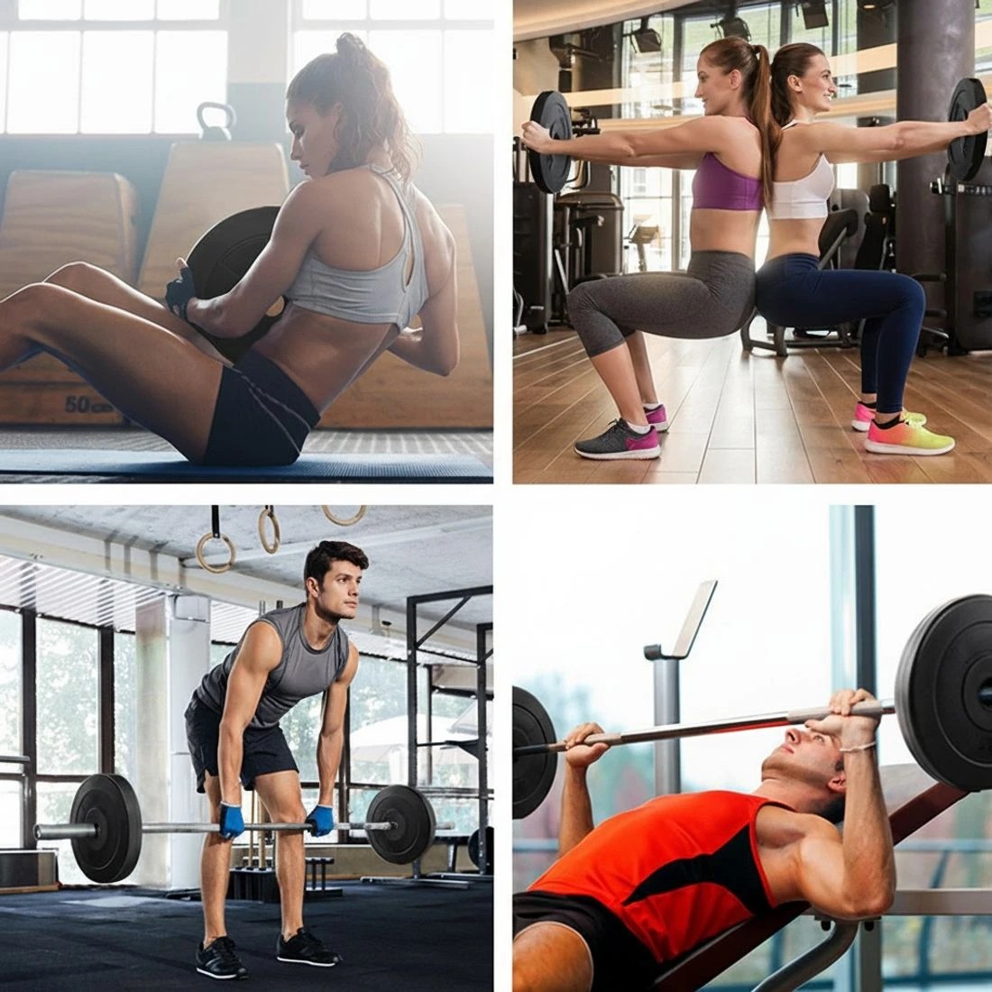 5 Everfit 50kg Barbell Weight Plates Standard Home Gym Press Fitness Exercise - Black, 5 of 6