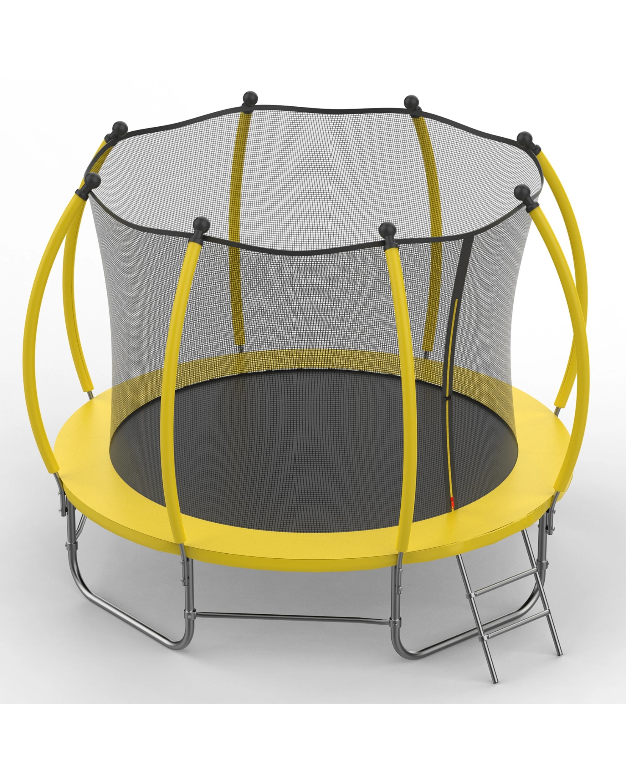 4 Advwin 10FT Recreational Trampoline Outdoor for Kids w/Safety Enclosure Net, Ladder, Max Limit 150 kg，Yellow, 4 of 7