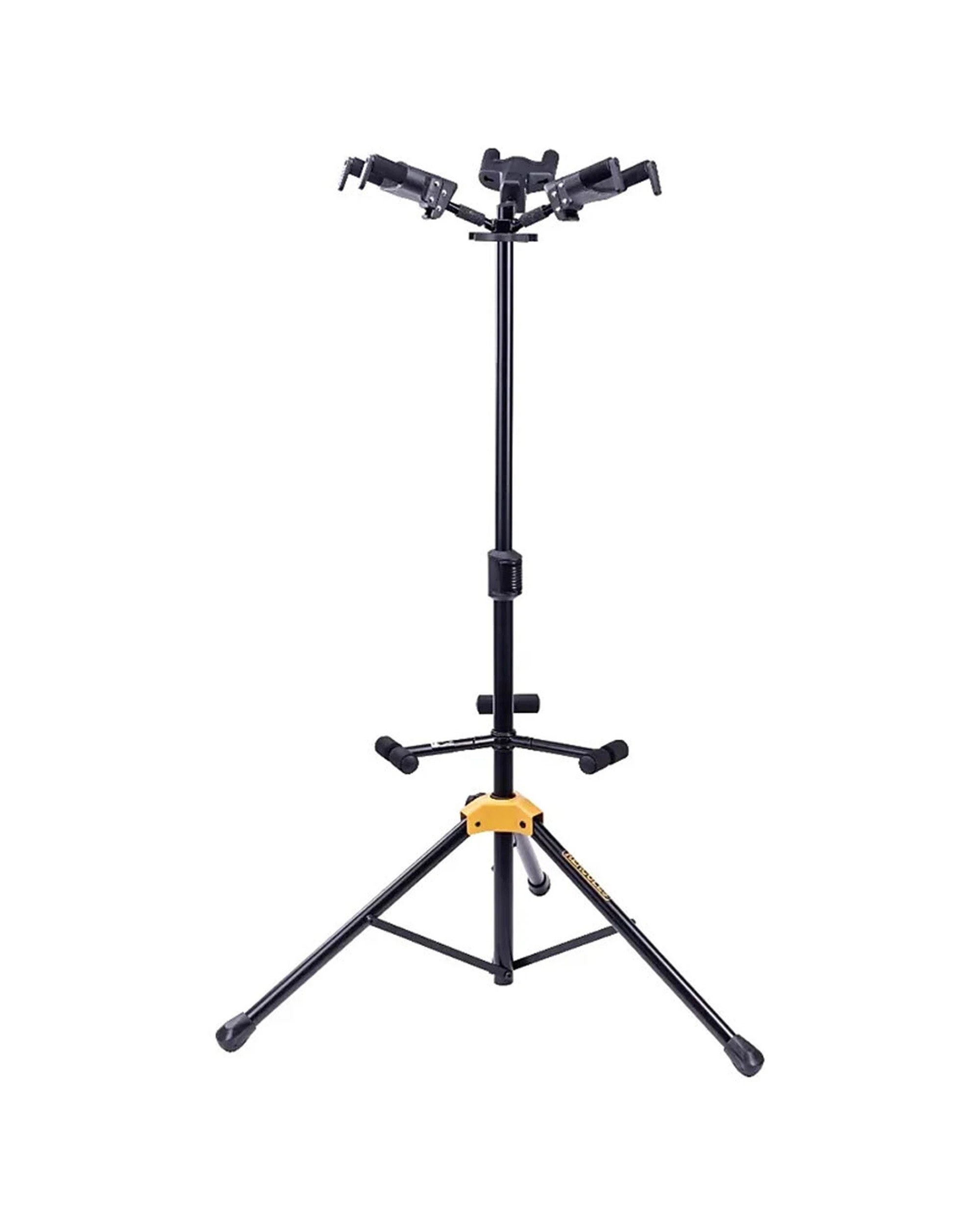 1 Hercules Triple Guitar Stand Holder Floor Rack AGS Auto Grip With Rest - Black, 1 of 2
