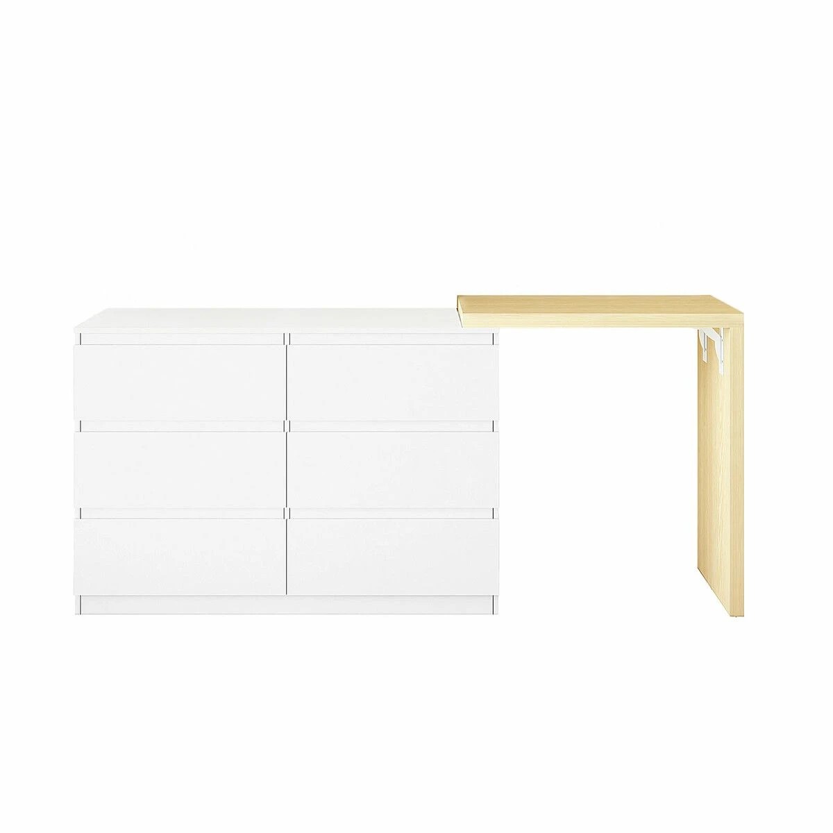 1 Ausway 6 Chest of Drawers Dresser Makeup Vanity Tallboy Storage Cabinet, 1 of 8