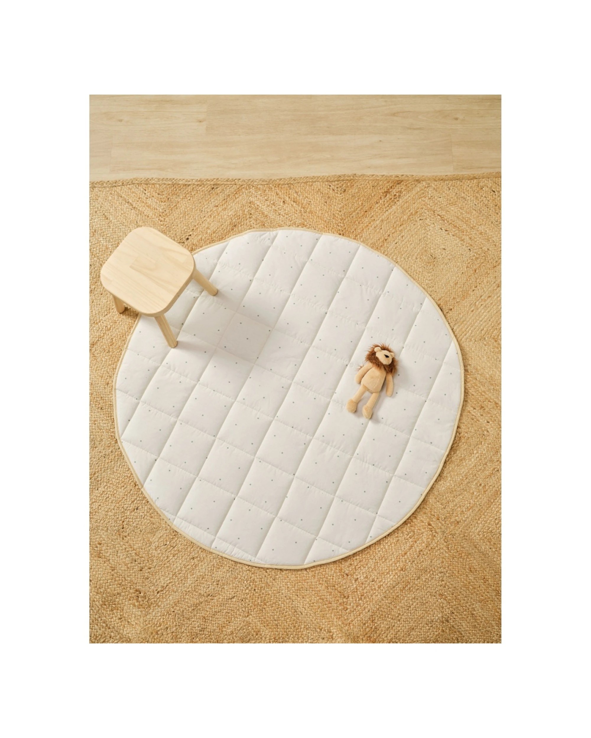 5 Linen House Kids Cat Nap Play Mat Quilted Soft Padded Nursery Baby Floor Mat - White, 5 of 7