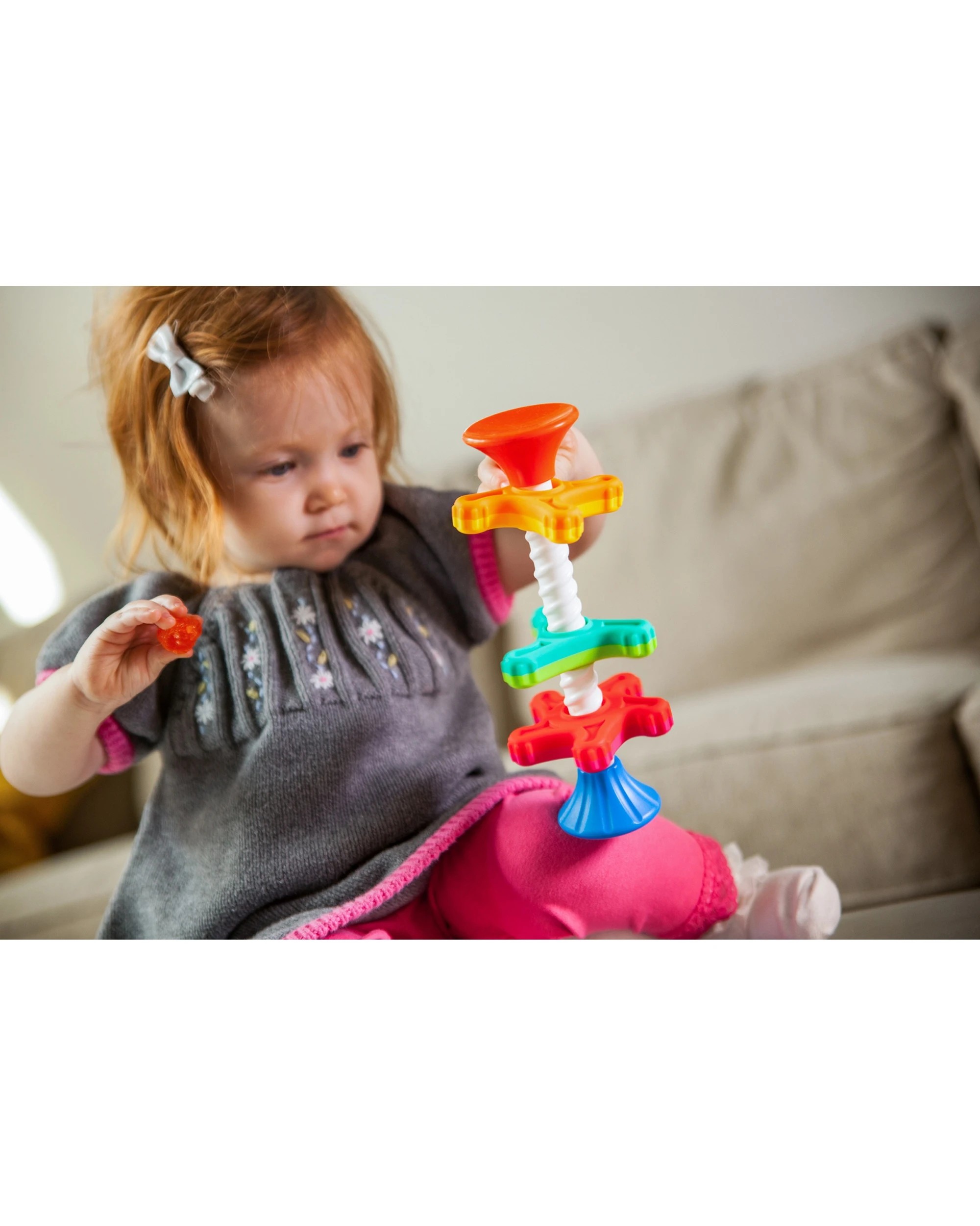 6 Fat Brain Toy Co MiniSpinny Sensory Toy Propellers Spin Down Corkscrew - Multi, 6 of 8