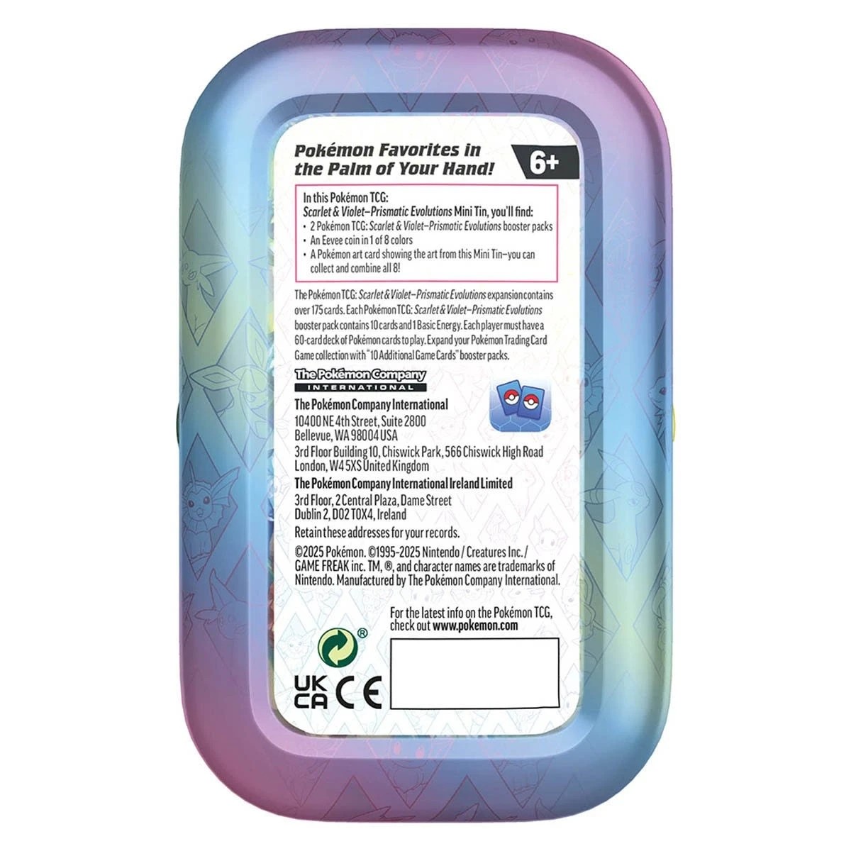 2 Pokemon Trading Card Game: Scarlet & Violet Prismatic Evolutions Mini Tin - Assorted, 2 of 6