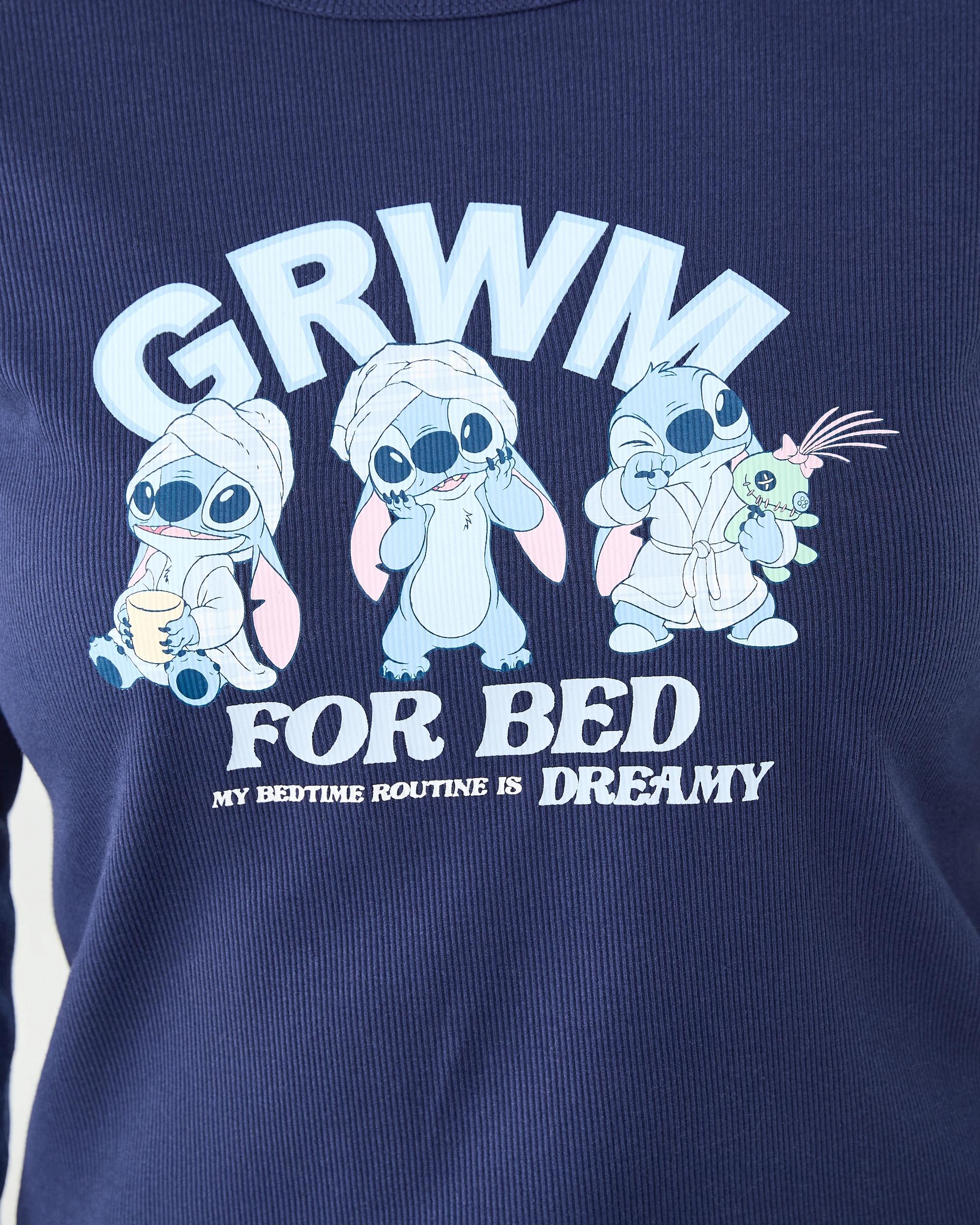 5 Disney Stitch License Long Sleeve Rib Top and Flannel Pants Pyjama Set Stch Grwm, 5 of 7