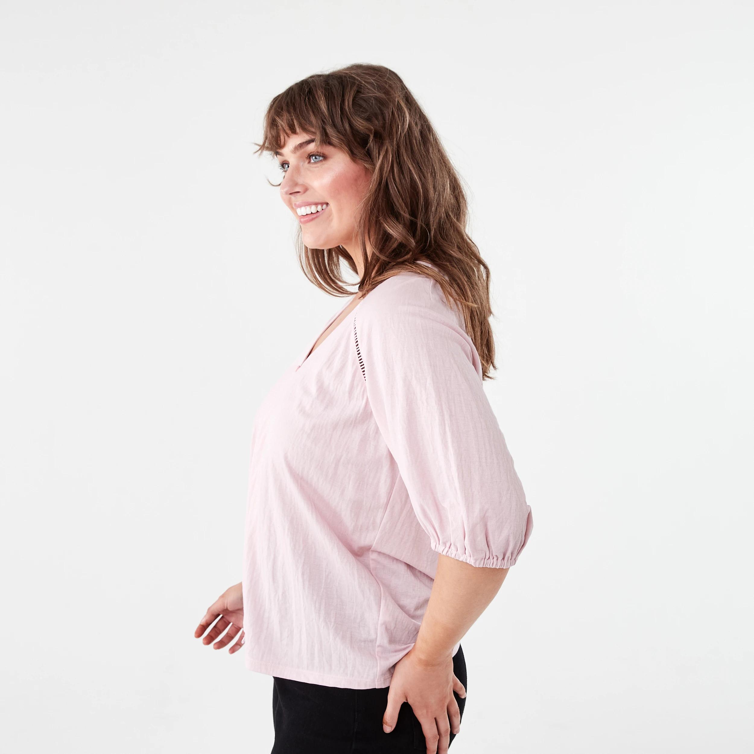 2 Short Sleeve Button Detail Top SOFT BLOSSOM, 2 of 6