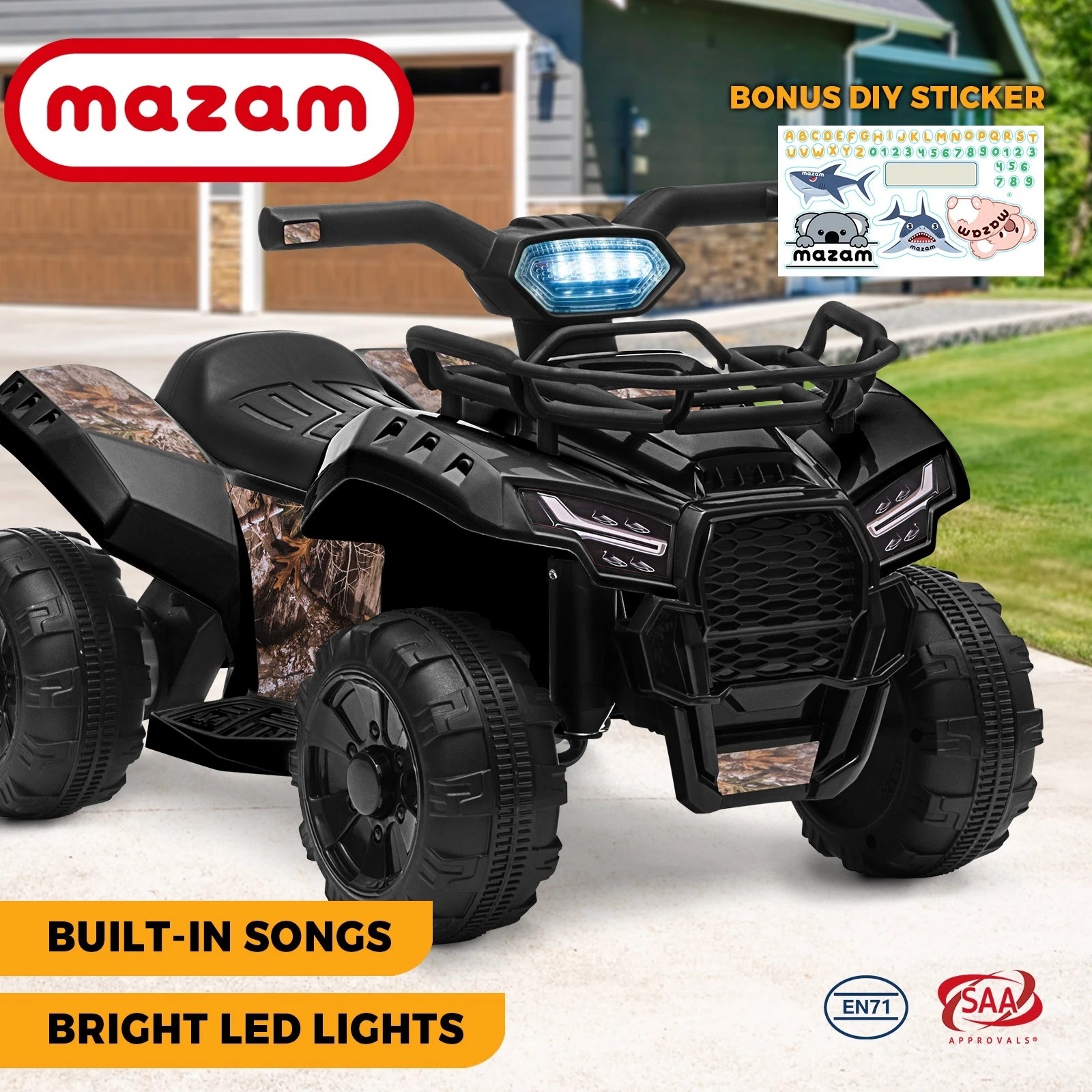 2 Mazam Ride On Car Electric Atv Bike Vehicle For Toddlers Kids Rechargeable
 - Black, 2 of 10