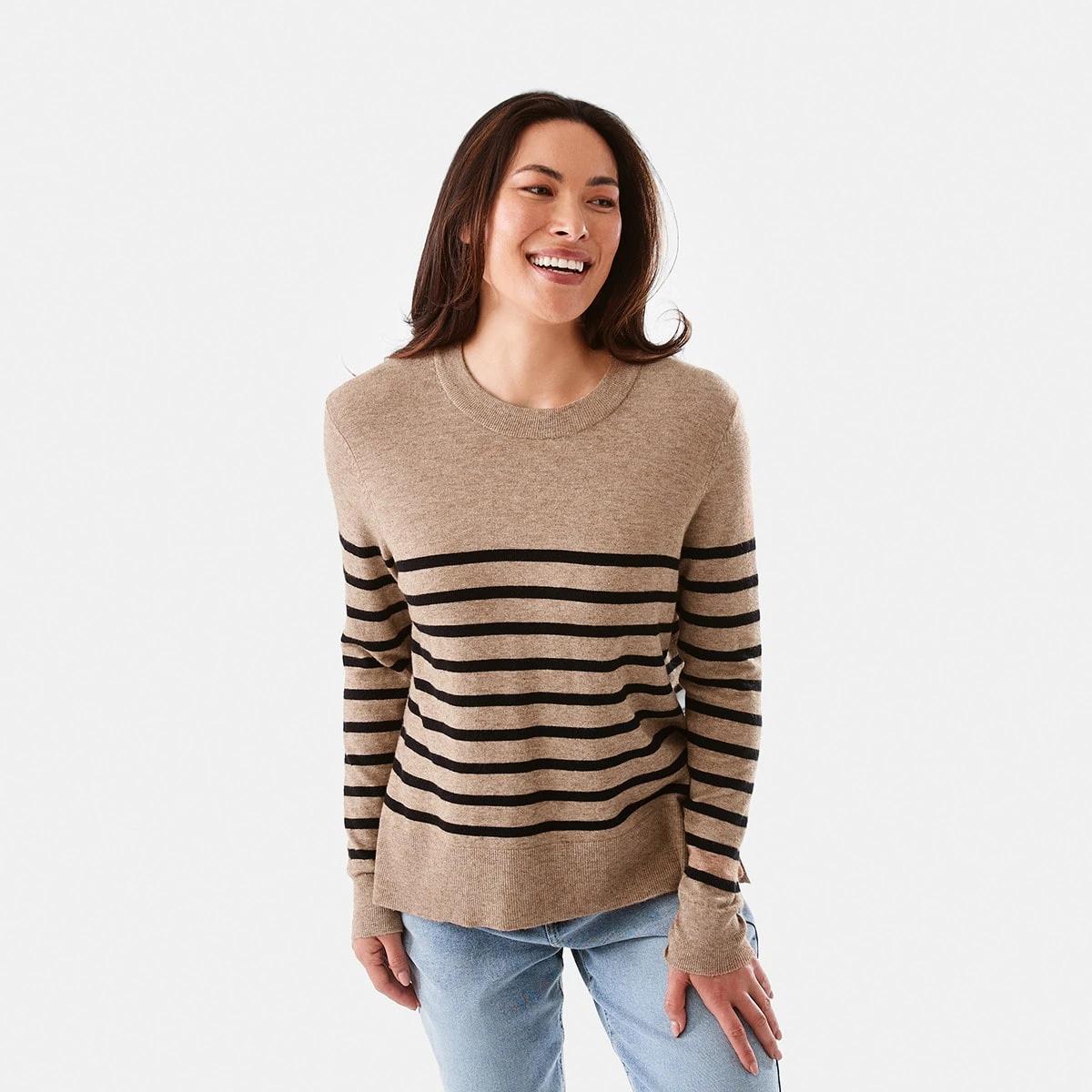 1 Crew Neck Jumper Sand Str, 1 of 6