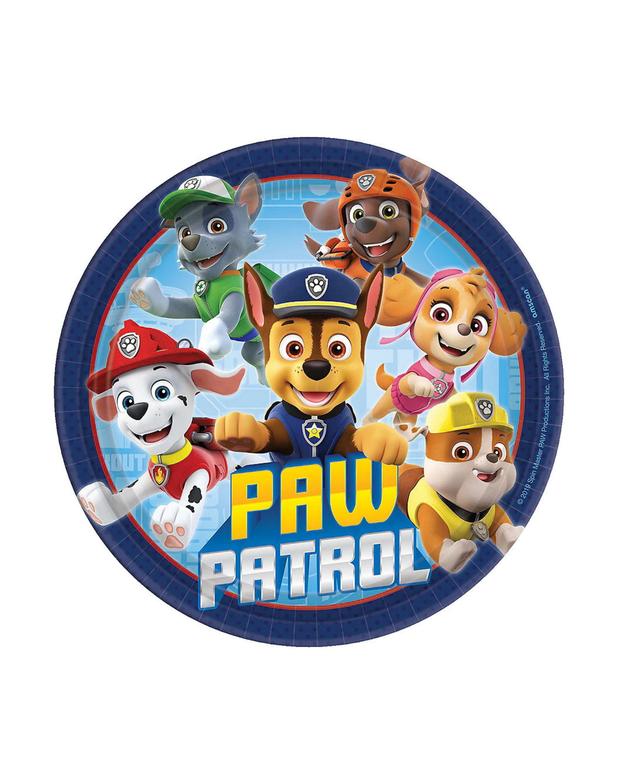 1 PAW Patrol Paw Patrol Adventures Small Paper Plates Pack of 8 - Multi, 1 of 2