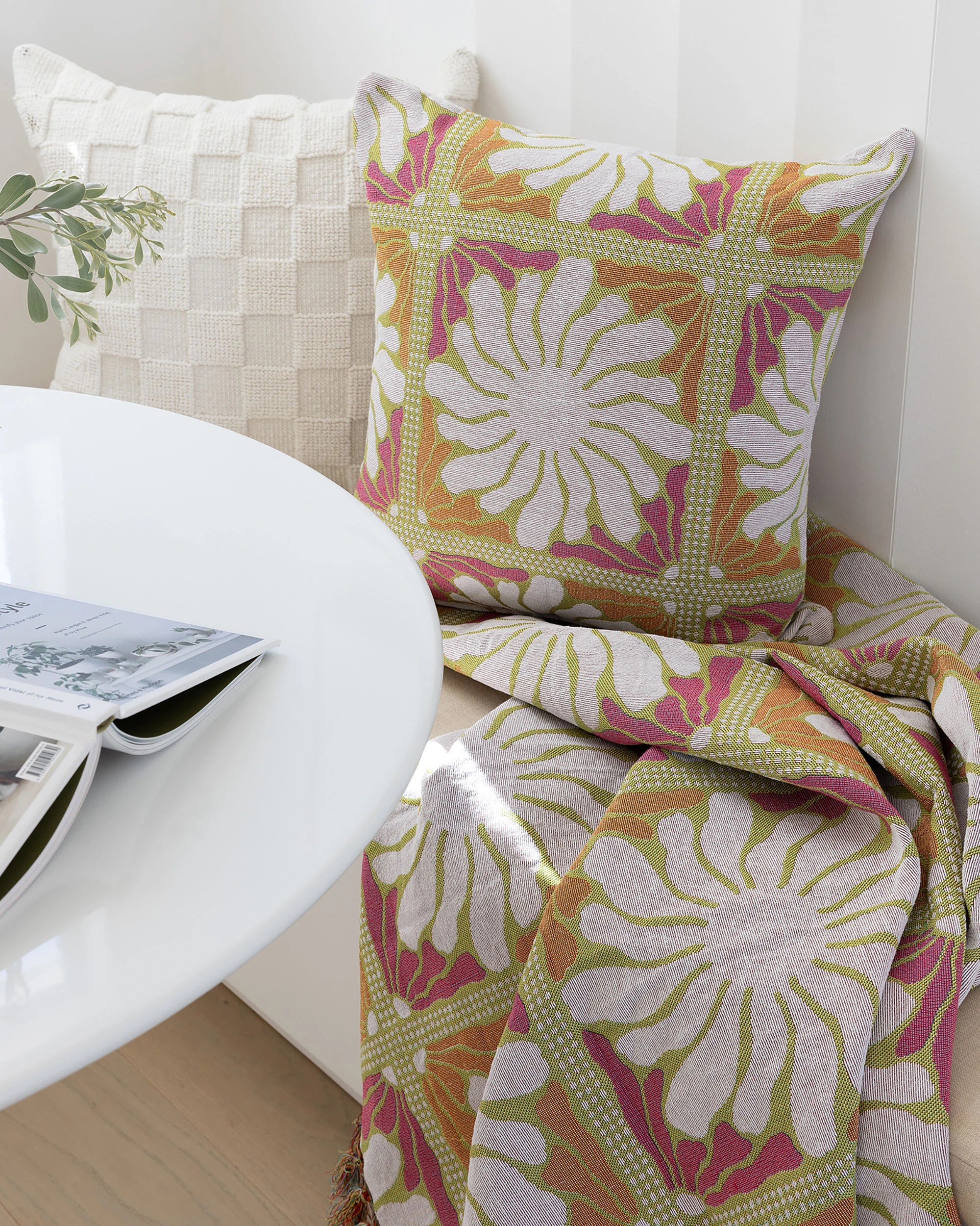 4 Bambury Zinnia Poly/Cotton Throw Blanket 65% Recycled Cotton Eco-Friendly Material - Pattern, 4 of 10