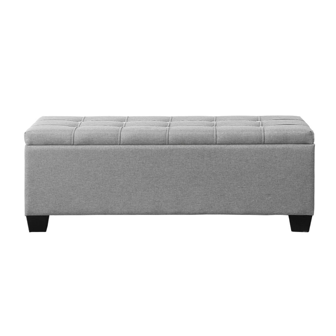 4 Artiss Storage Ottoman Blanket Box 97cm Button Linen - Grey, 4 of 7