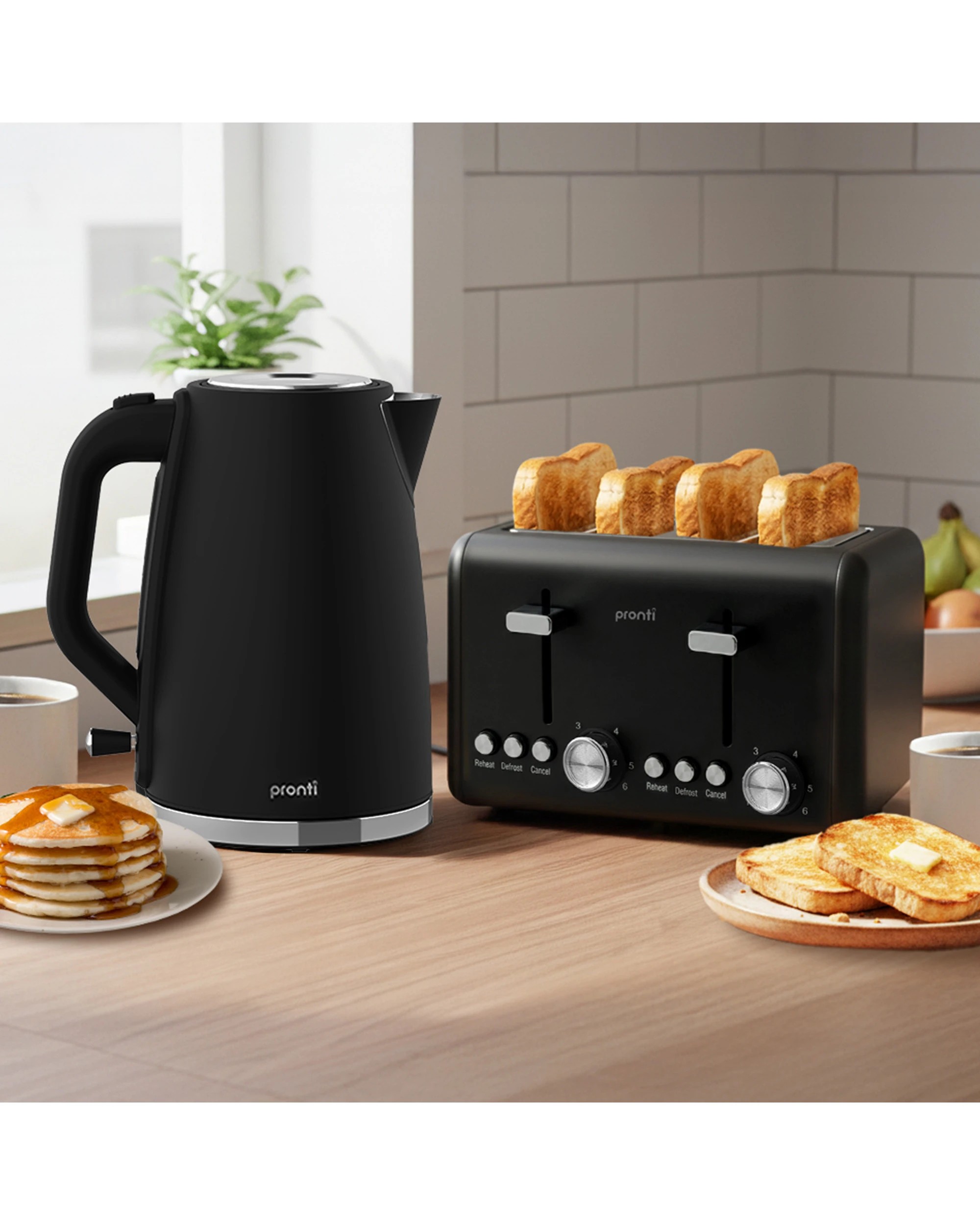 5 Pronti Silver Noir Collection 4 Slice Toaster and Kettle Bundle, 5 of 8