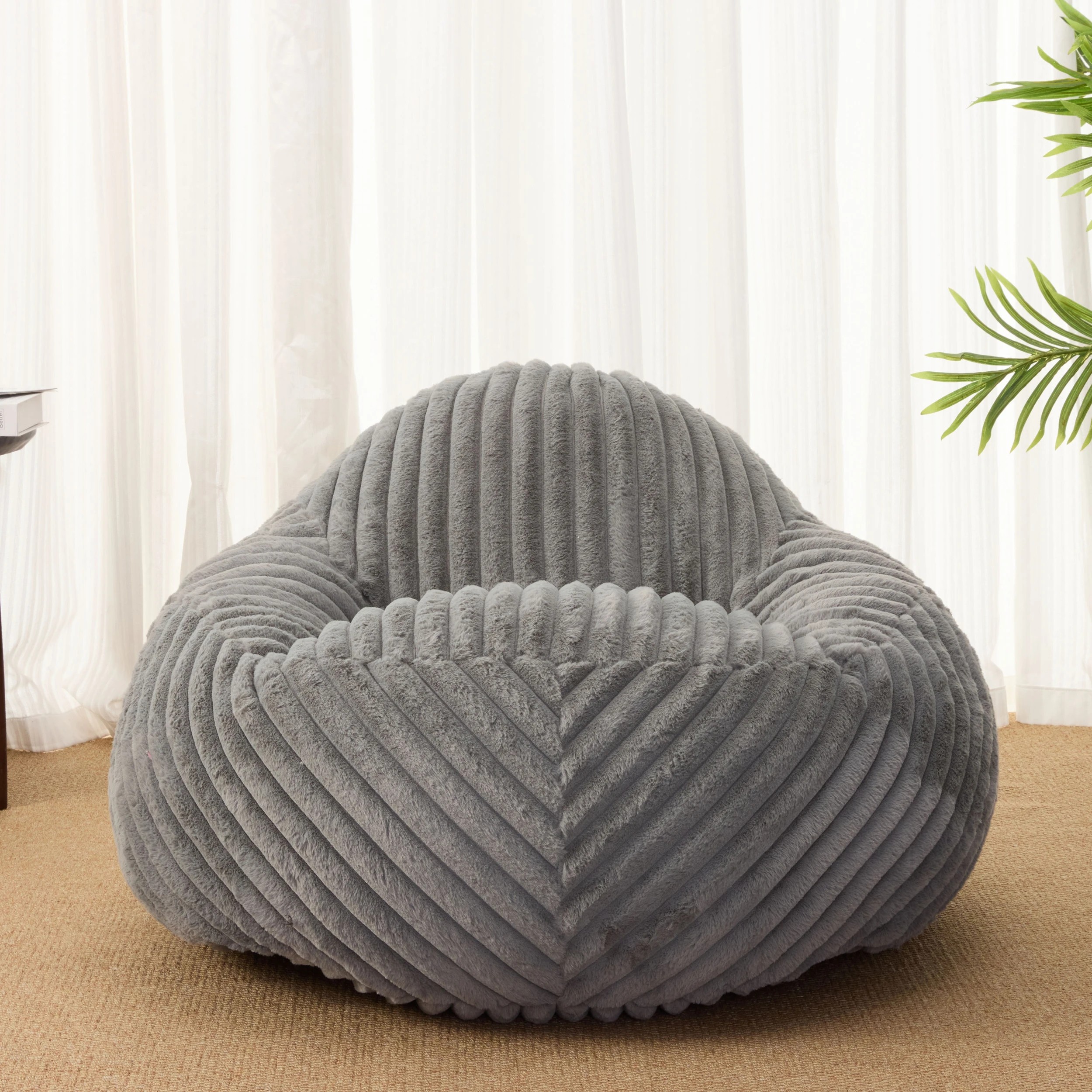 9 IHOMDEC Stripe L Shape Upholstery Compression Sofa - Grey, 9 of 10