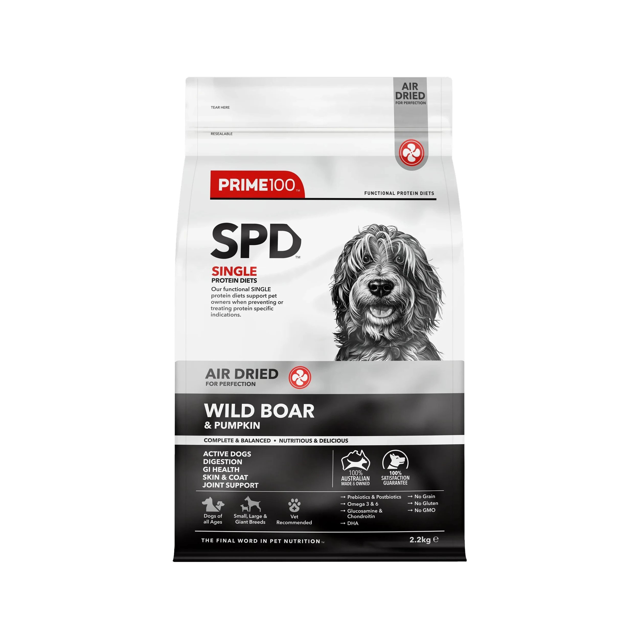 1 Prime 100 Spd Wild Boar & Pumpkin Air Dried 2.2kg, 1 of 1