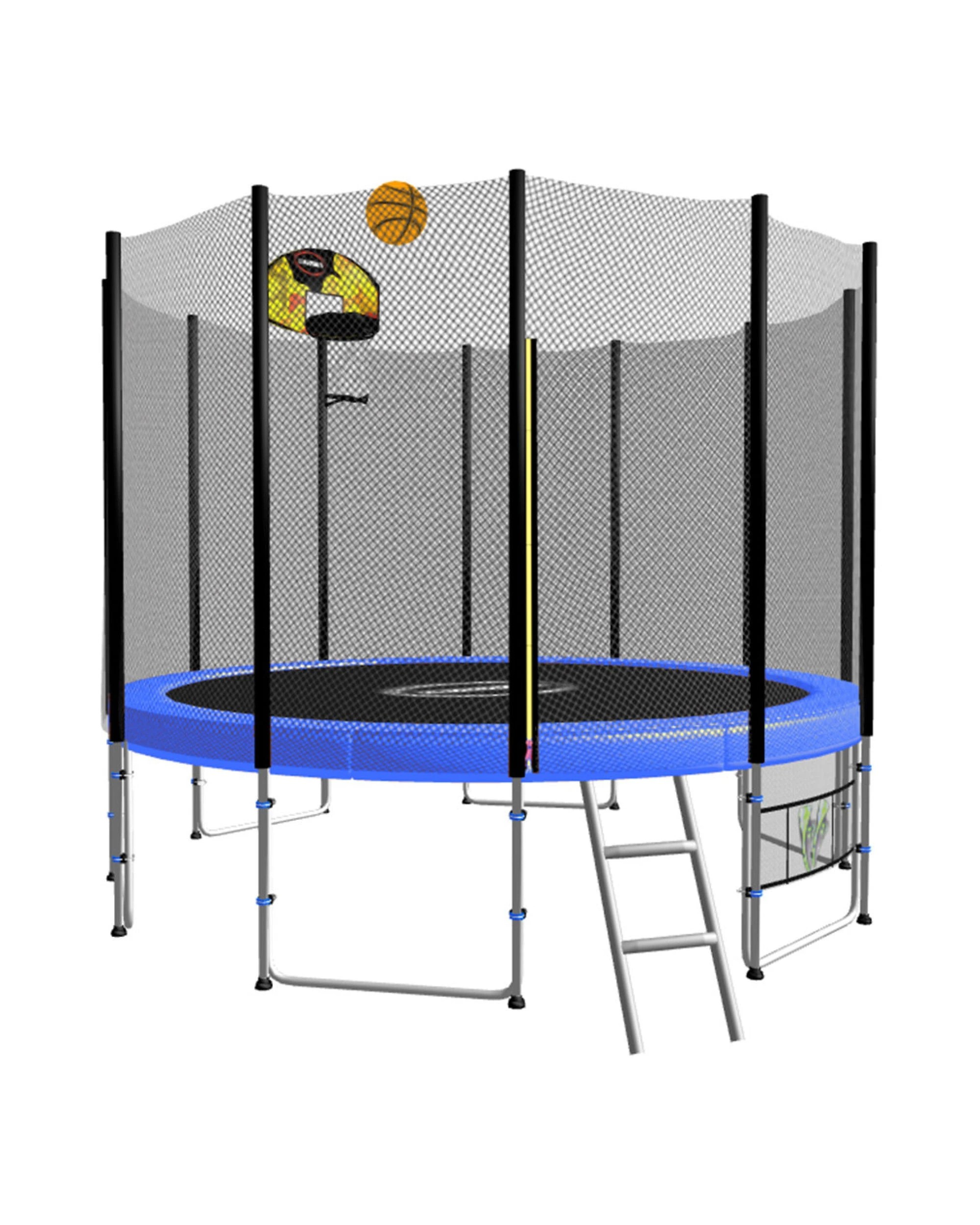 1 Kahuna Blizzard 10 ft Trampoline with Basketball Set - Blue, 1 of 7
