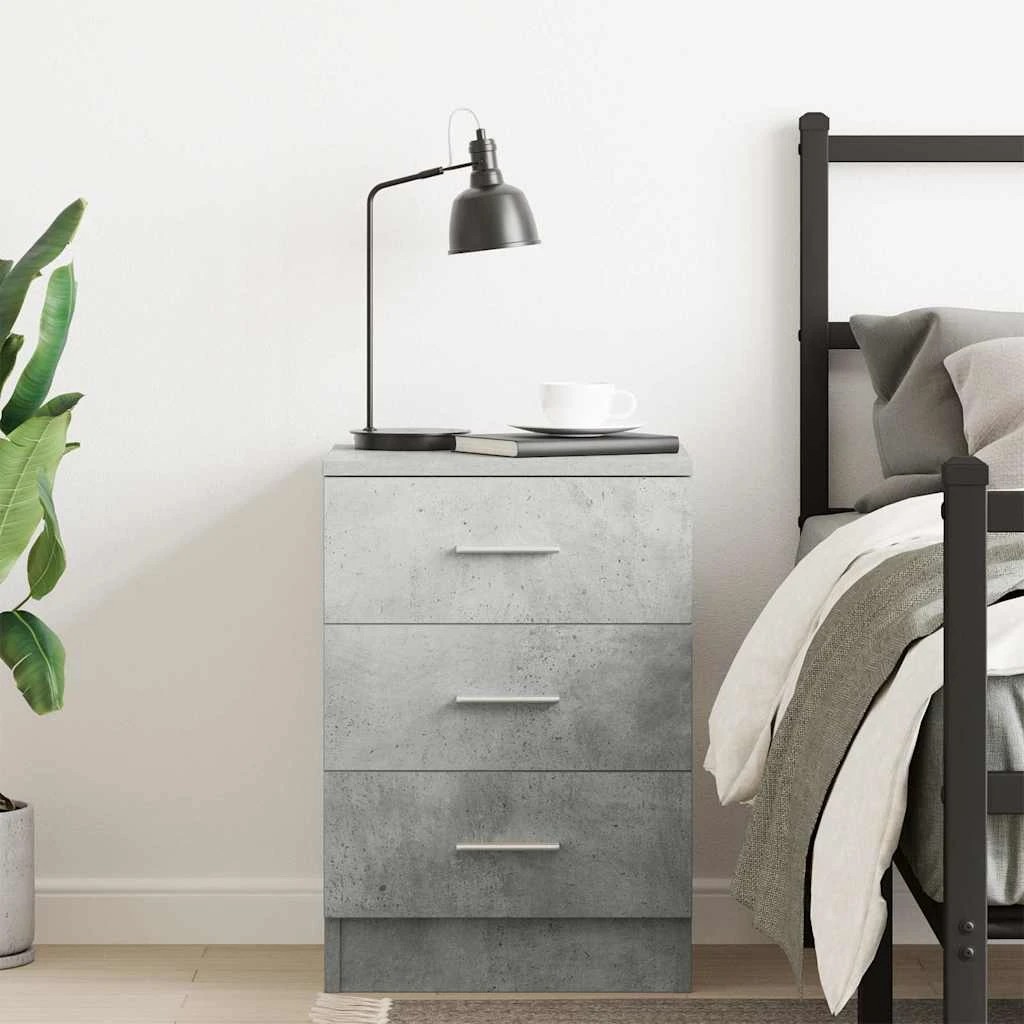 3 vidaXL Bedside cabinet Ample Storage - Grey, 3 of 9