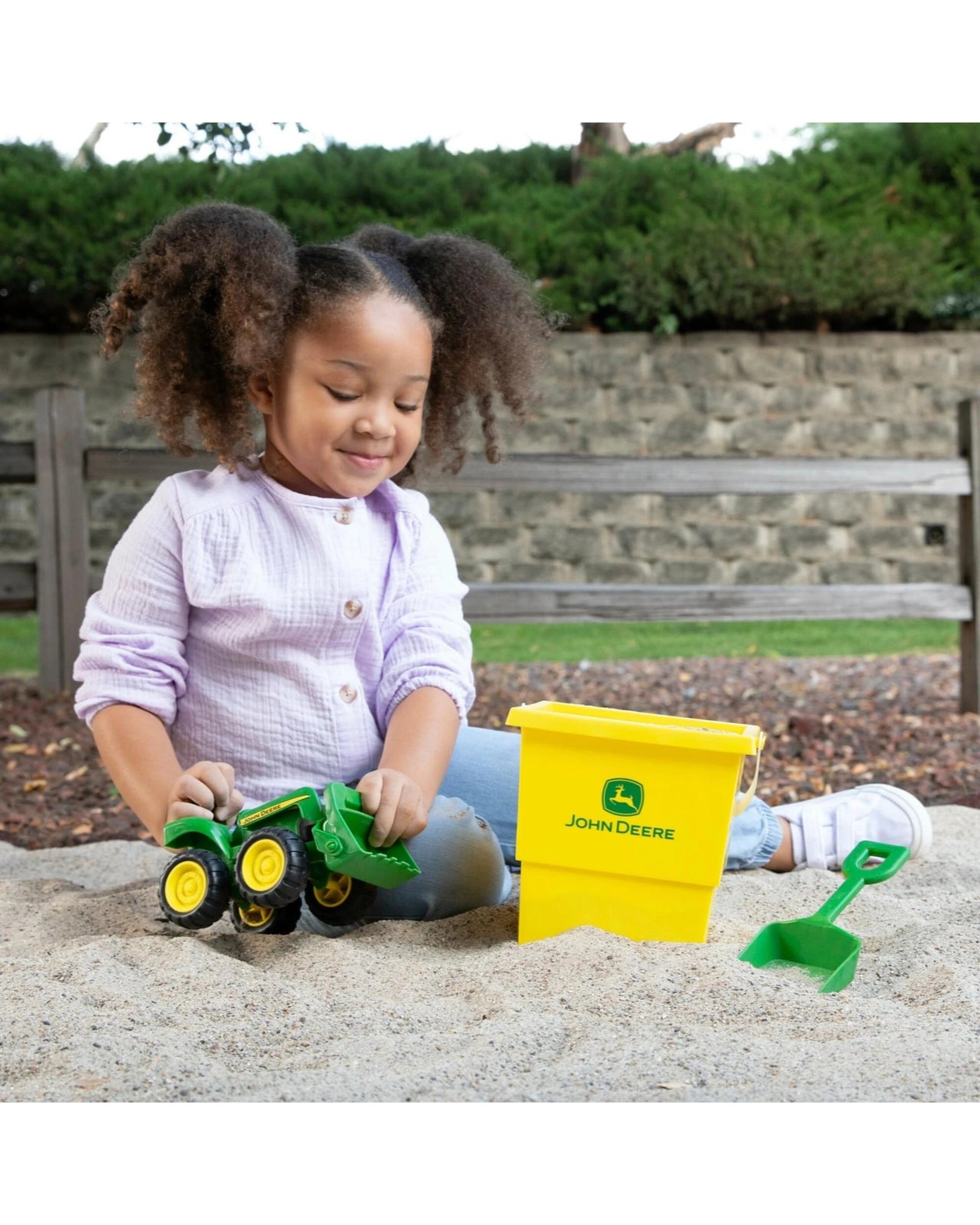 4 John Deere Kids Sandbox Toy Set with Tractor, Bucket, and Shovel, 4 of 5