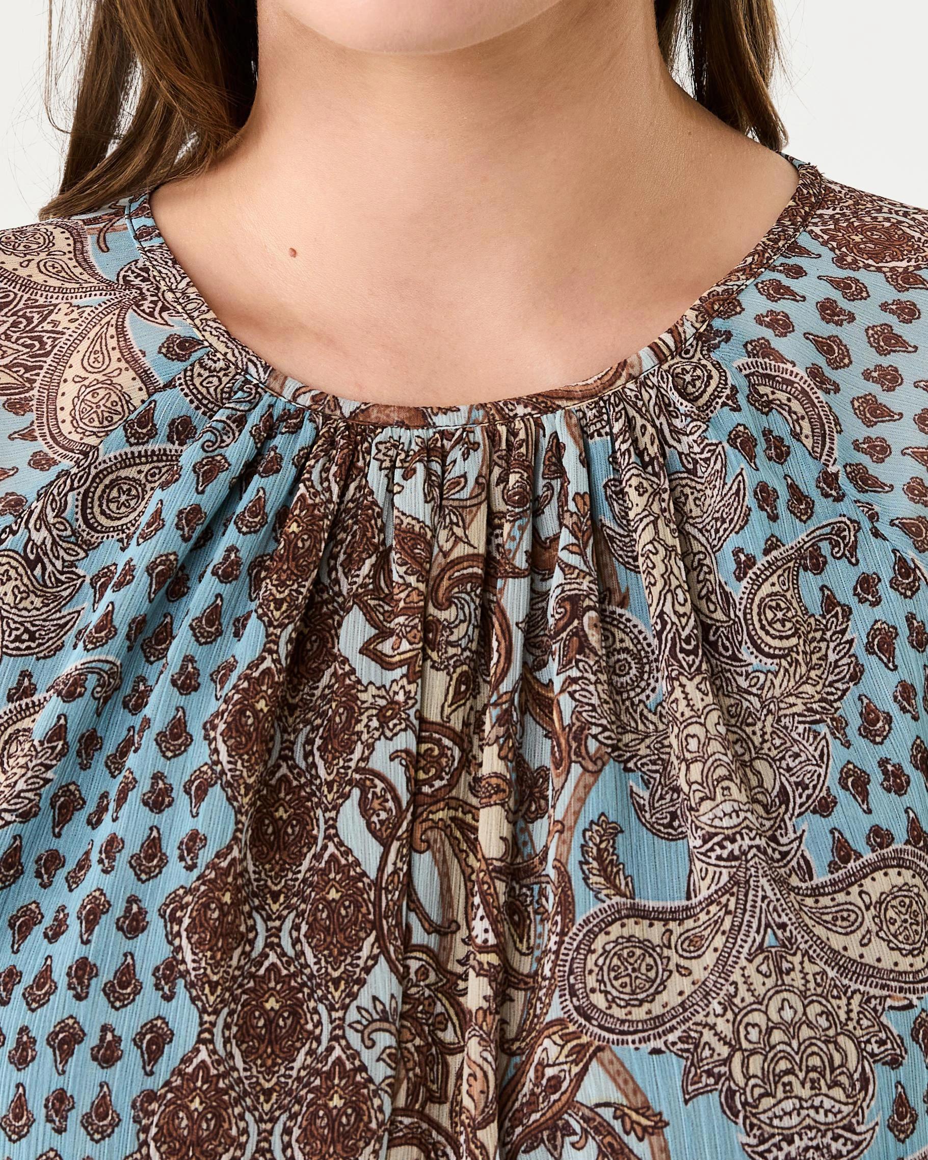 5 Long Sleeve Chiffon Tier Top Paisley, 5 of 8