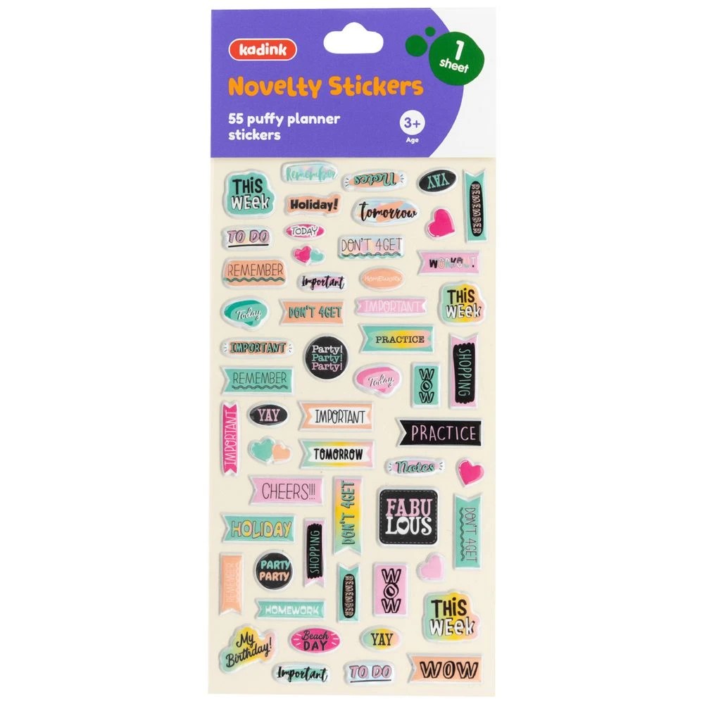 1 Kadink Puffy Sticker Sheet Planner Design, 1 of 1