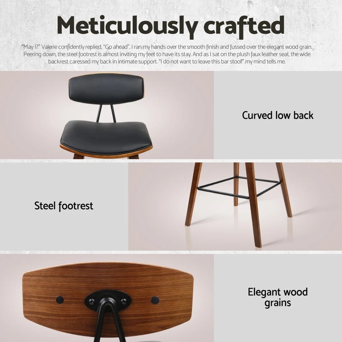 8 Artiss Bar Table and Stools Set Dining Desk Kitchen Chairs Cafe Pub - Brown, 8 of 8