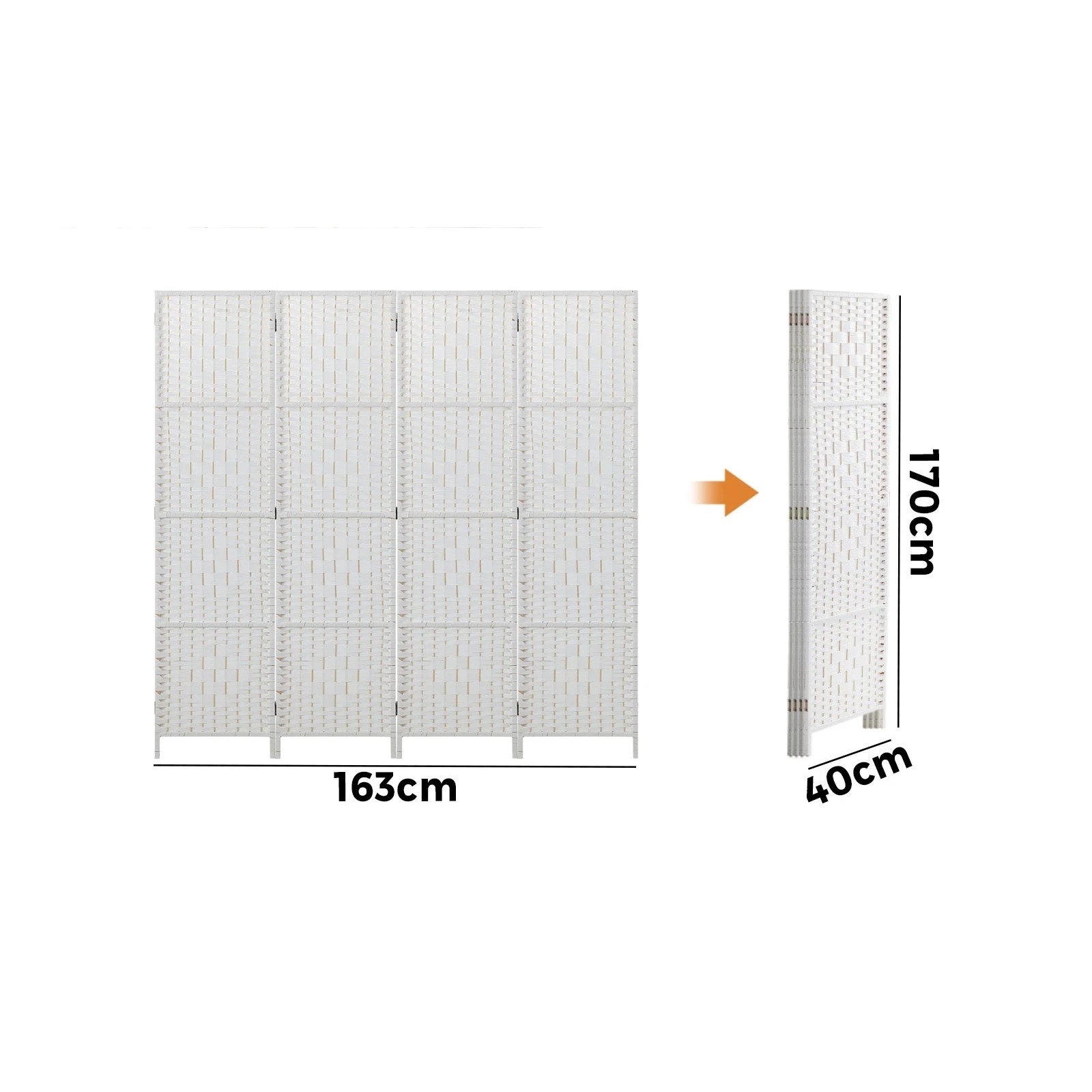 2 Oikiture 4 Panel Room Divider Screen Privacy Dividers - White, 2 of 10