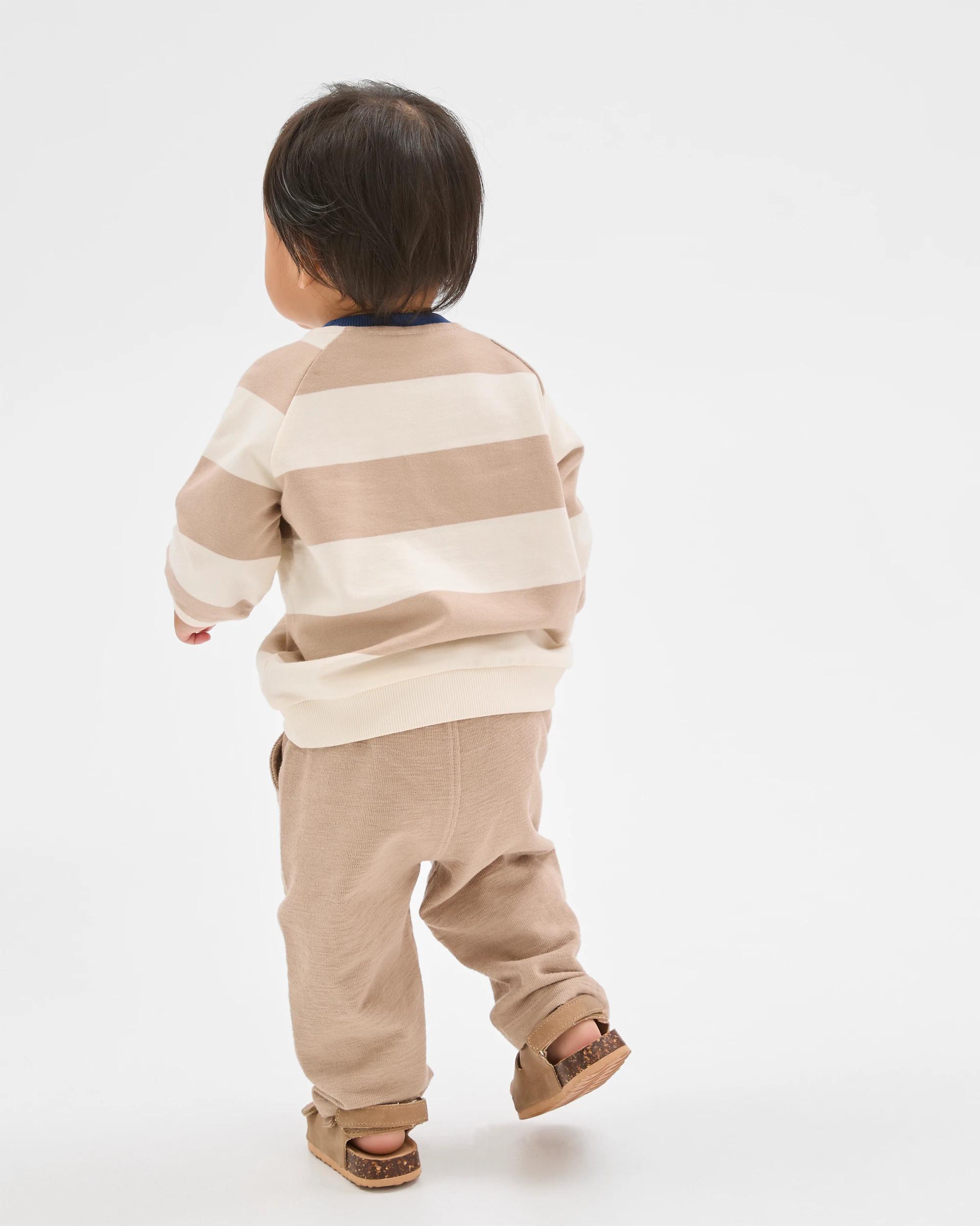 3 Target Baby Baby Organic Cotton Jumper & Pants 2 Piece Set STRIPE TAUPE, 3 of 6
