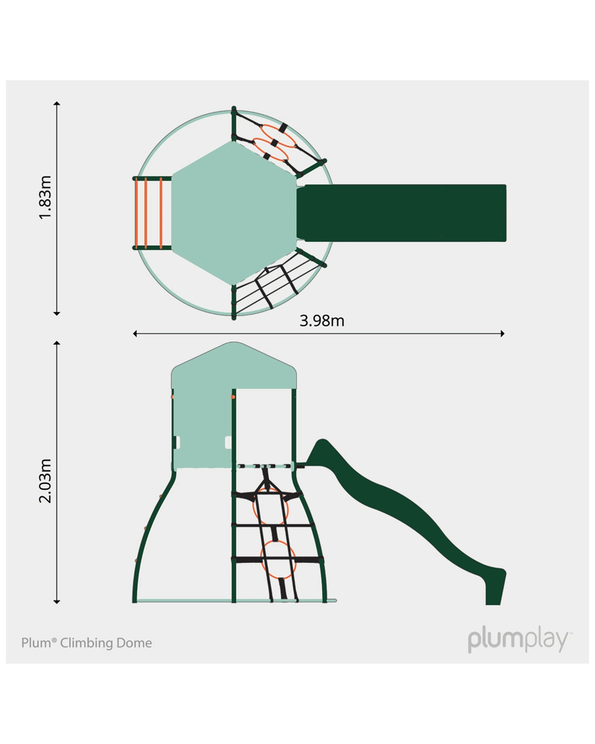 2 Plum Play Au Climbing Dome With Slide Playset Ages 3 And Up Metal Frame, 2 of 3