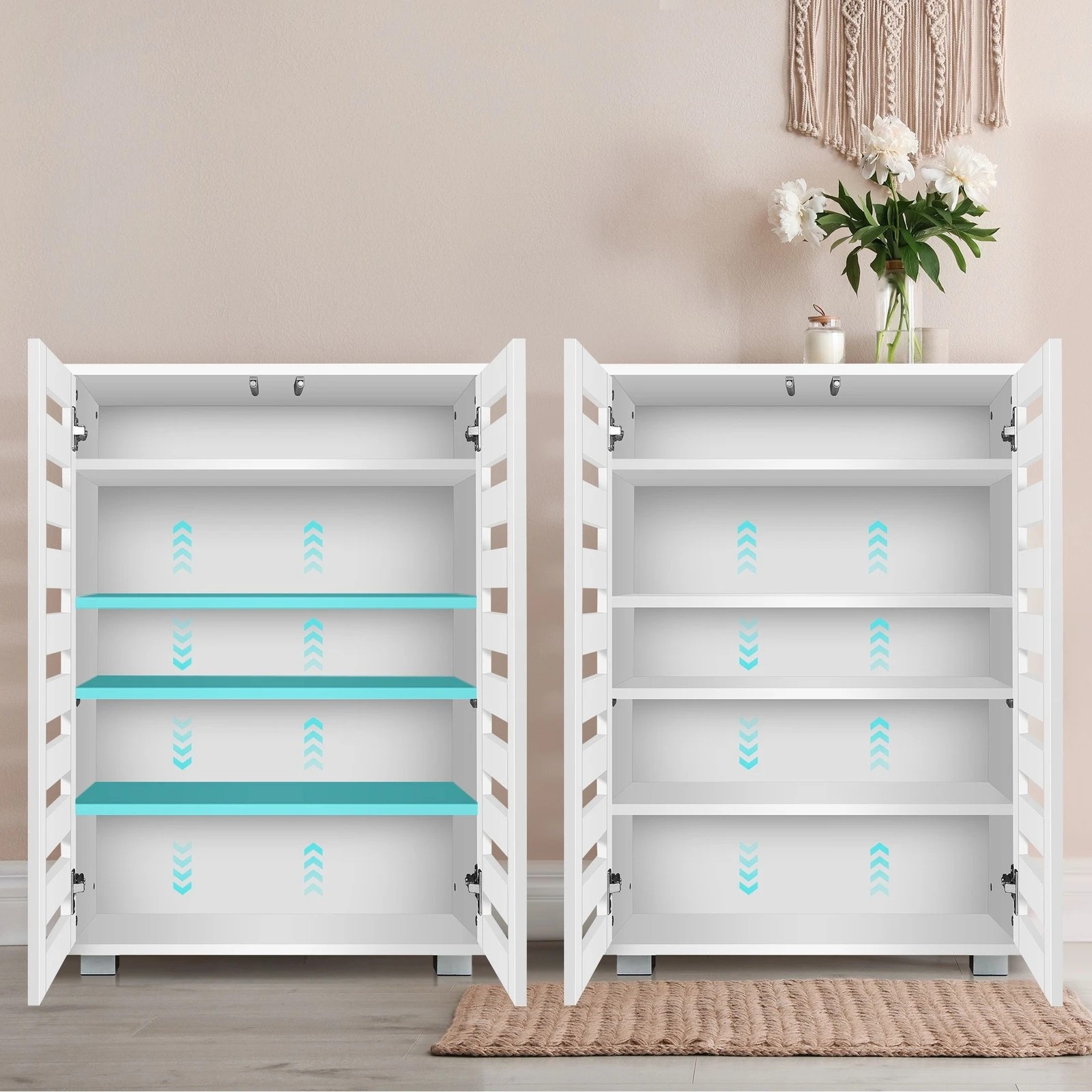 4 Alfordson Shoe Cabinet Organiser Storage Rack Drawer Shelf 21 pairs - White, 4 of 10